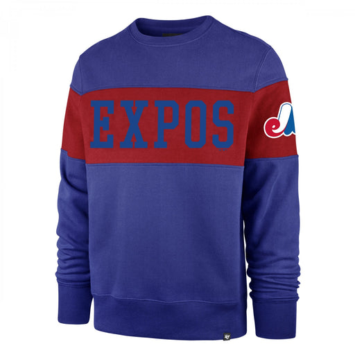 Montreal Expos MLB 47 Brand Men's Royal Blue Interstate Crew Long-sleeve Shirt