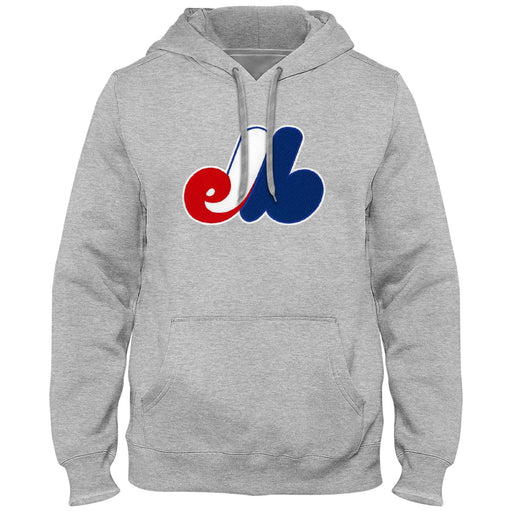 Montreal Expos MLB Bulletin Men's Athletic Grey Cooperstown Express Twill Logo Hoodie
