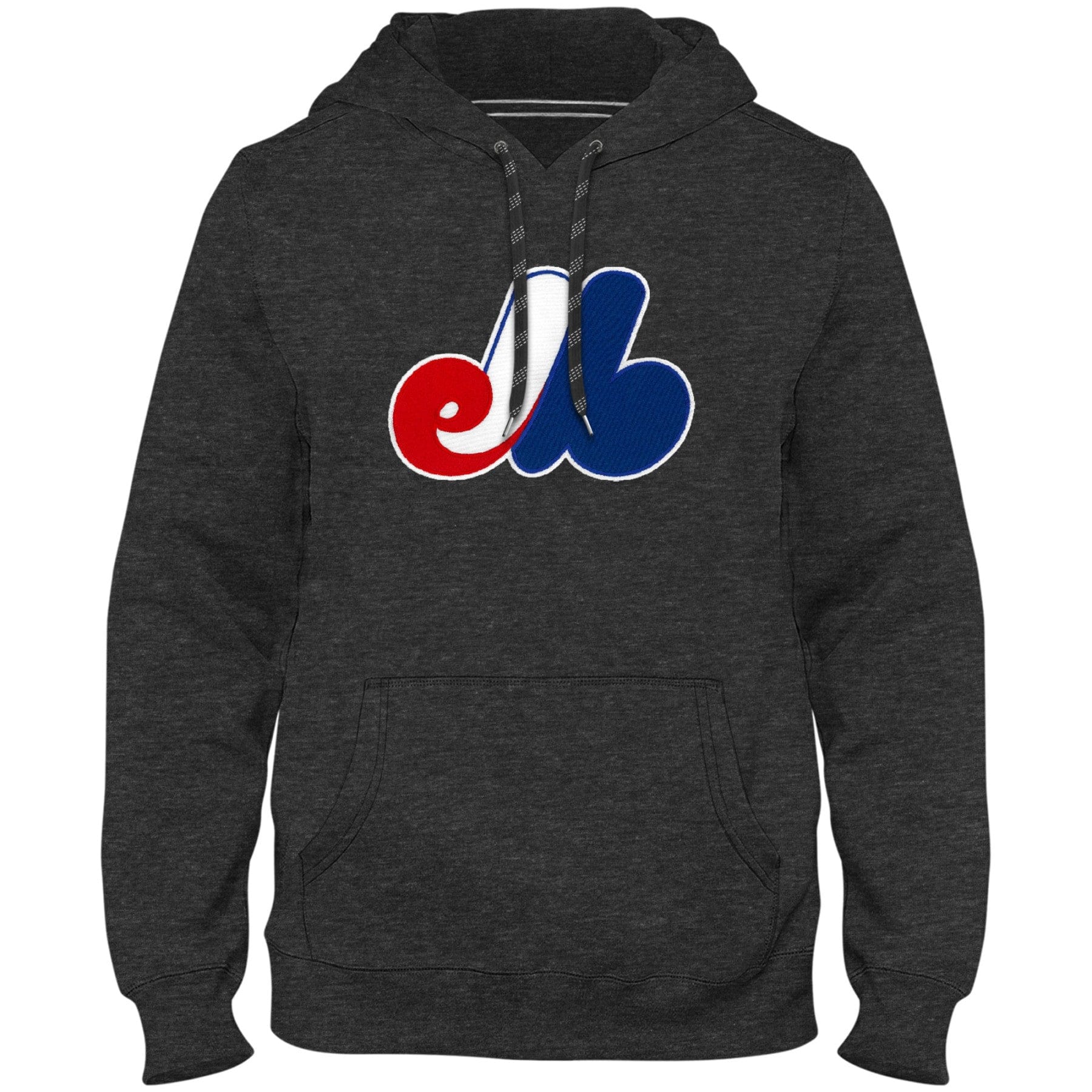 Montreal Expos MLB Bulletin Men's Charcoal Cooperstown Express Twill Logo Hoodie