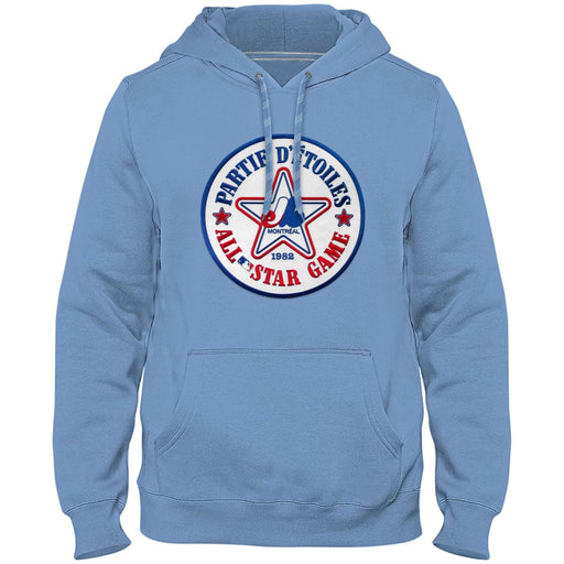 Montreal Expos MLB Bulletin Men's Light Blue 1982 All Star Game Cooperstown Express Twill Logo Hoodie