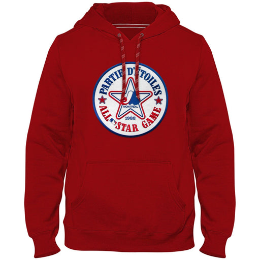 Montreal Expos MLB Bulletin Men's Red 1982 All Star Game Cooperstown Express Twill Logo Hoodie