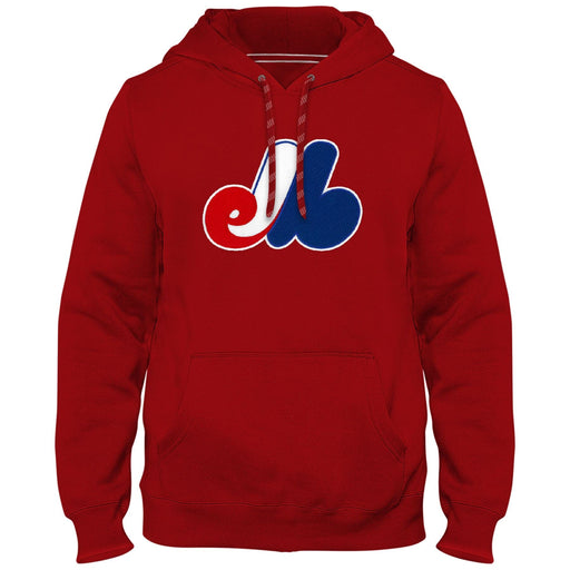 Montreal Expos MLB Bulletin Men's Red Cooperstown Express Twill Logo Hoodie