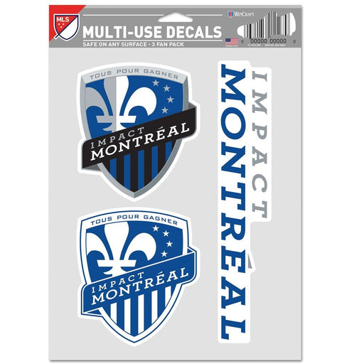 Montreal Impact MLS WinCraft 3 Pack Multi Use Fan Decal