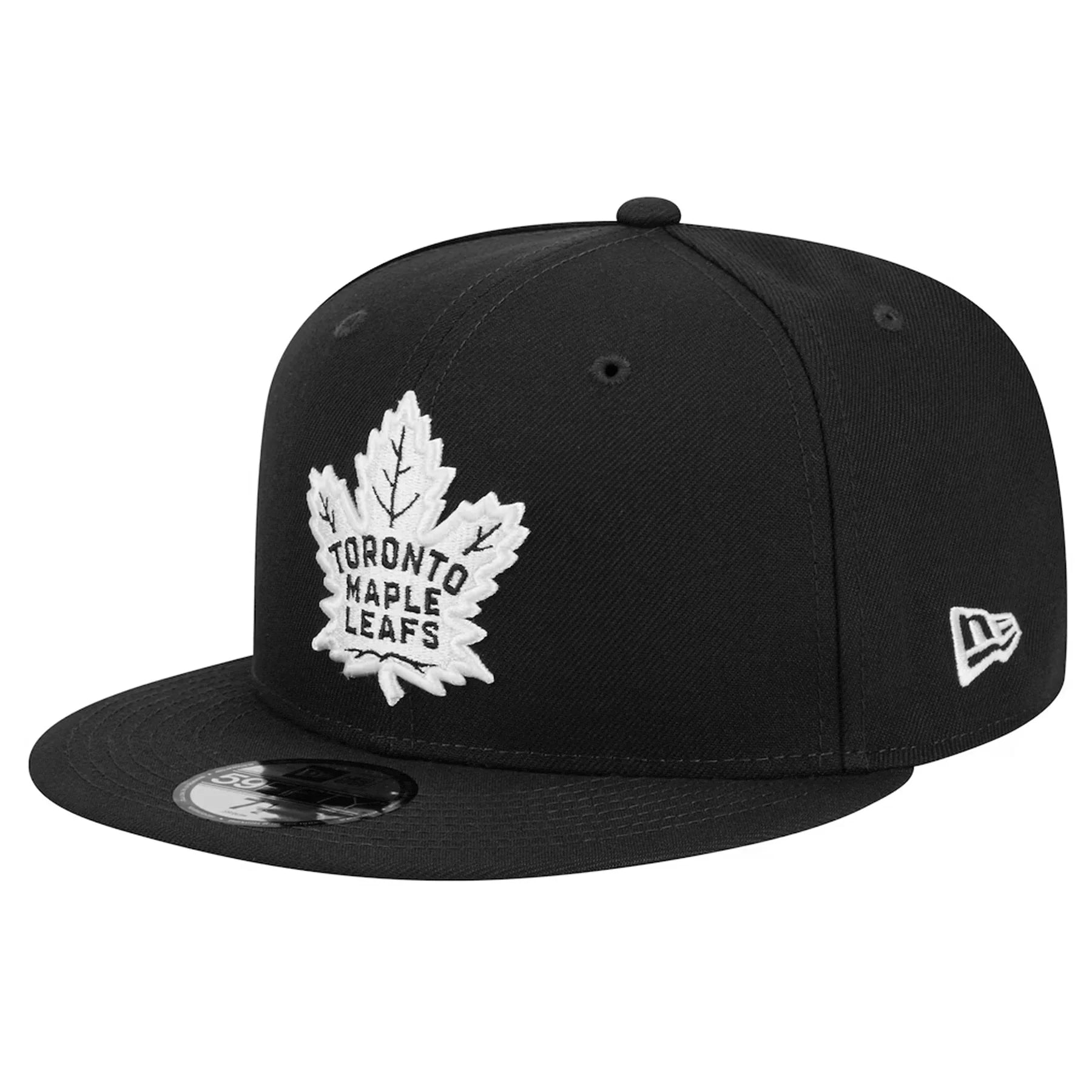 Casquette à visière ajustable 9Fifty Basic Snapback noire pour homme des Maple Leafs de Toronto de la LNH de New Era