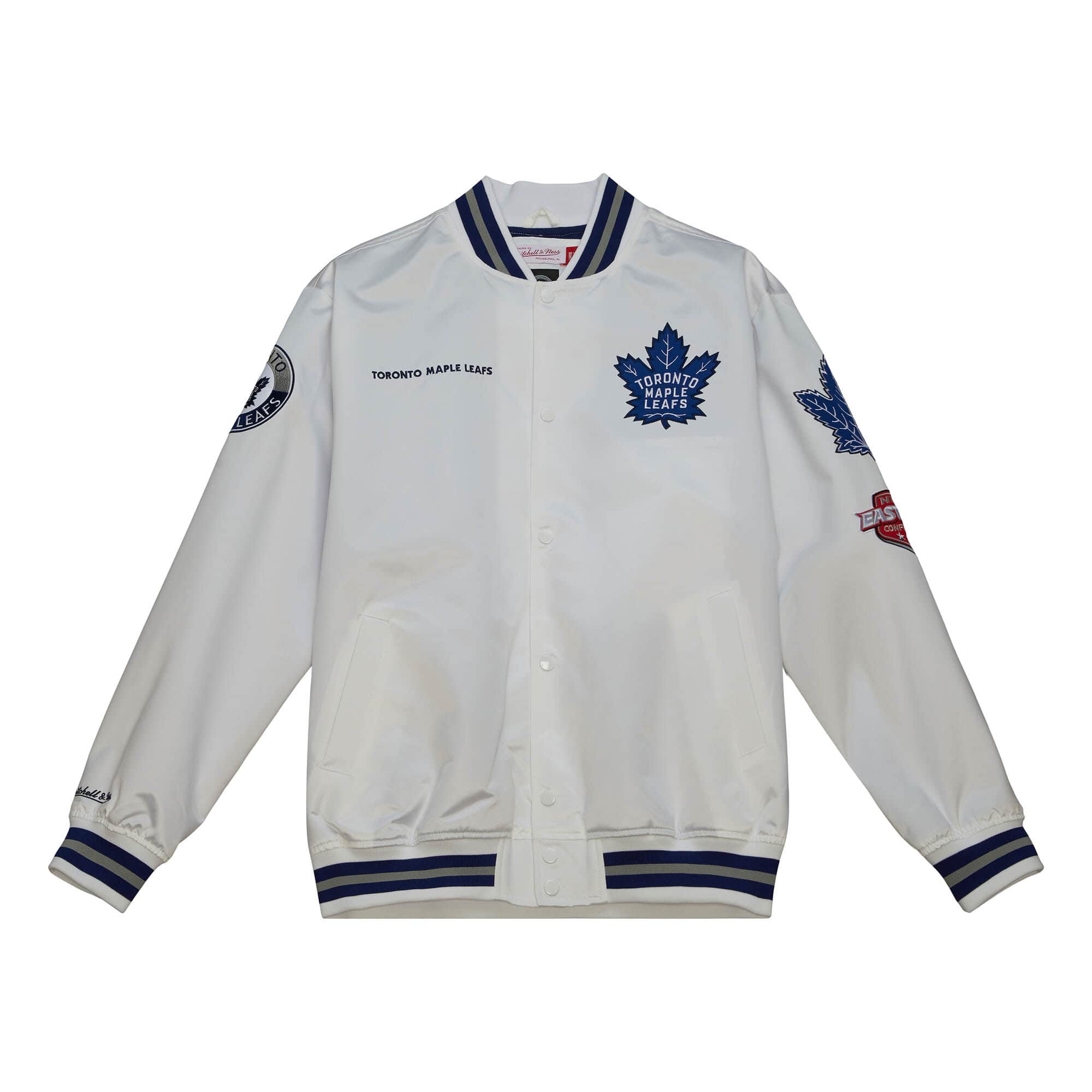 Veste légère en satin blanc City Collection NHL Mitchell & Ness des Maple Leafs de Toronto pour hommes