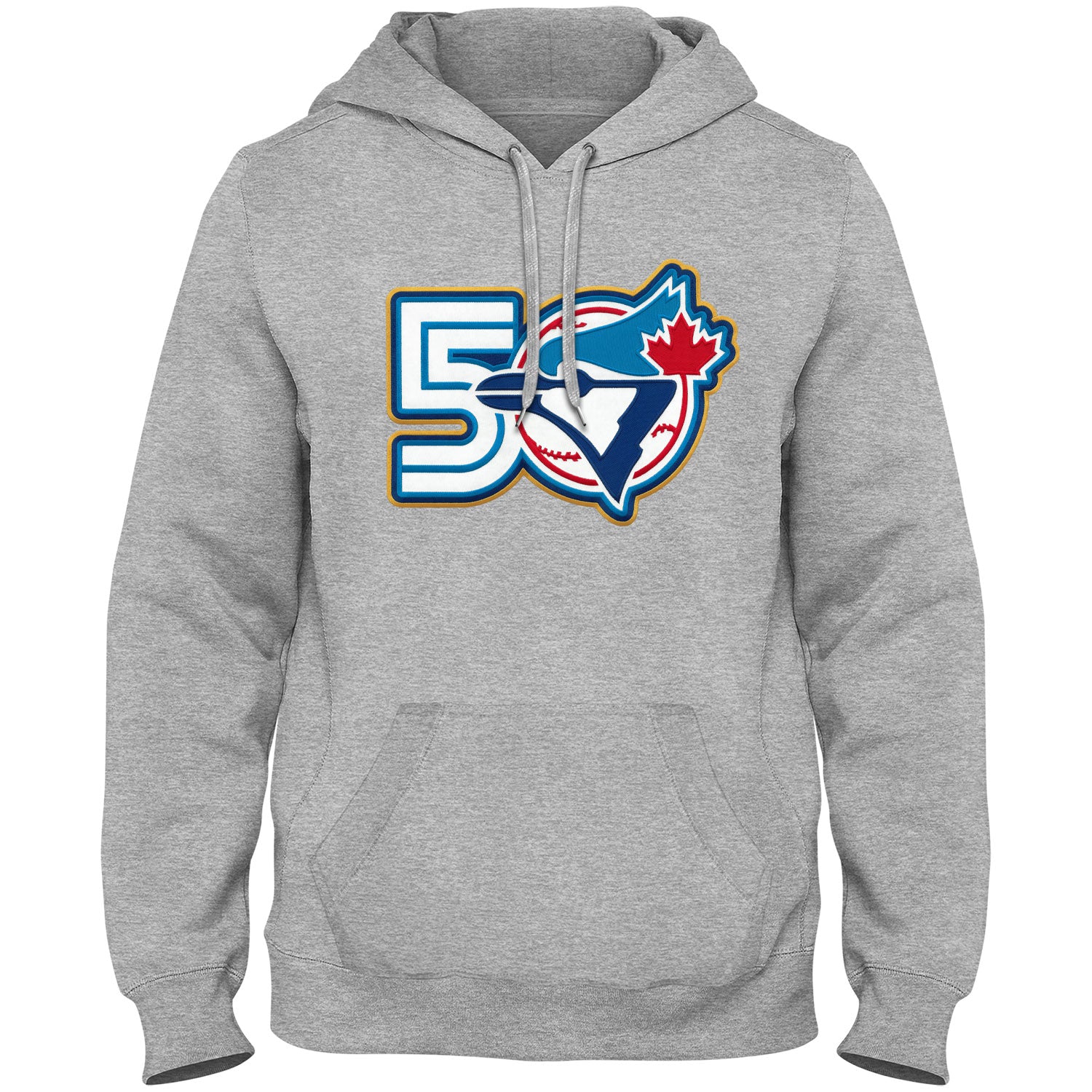 Sweat à capuche Toronto Blue Jays MLB pour homme, logo 50e anniversaire, en twill Express athlétique, gris