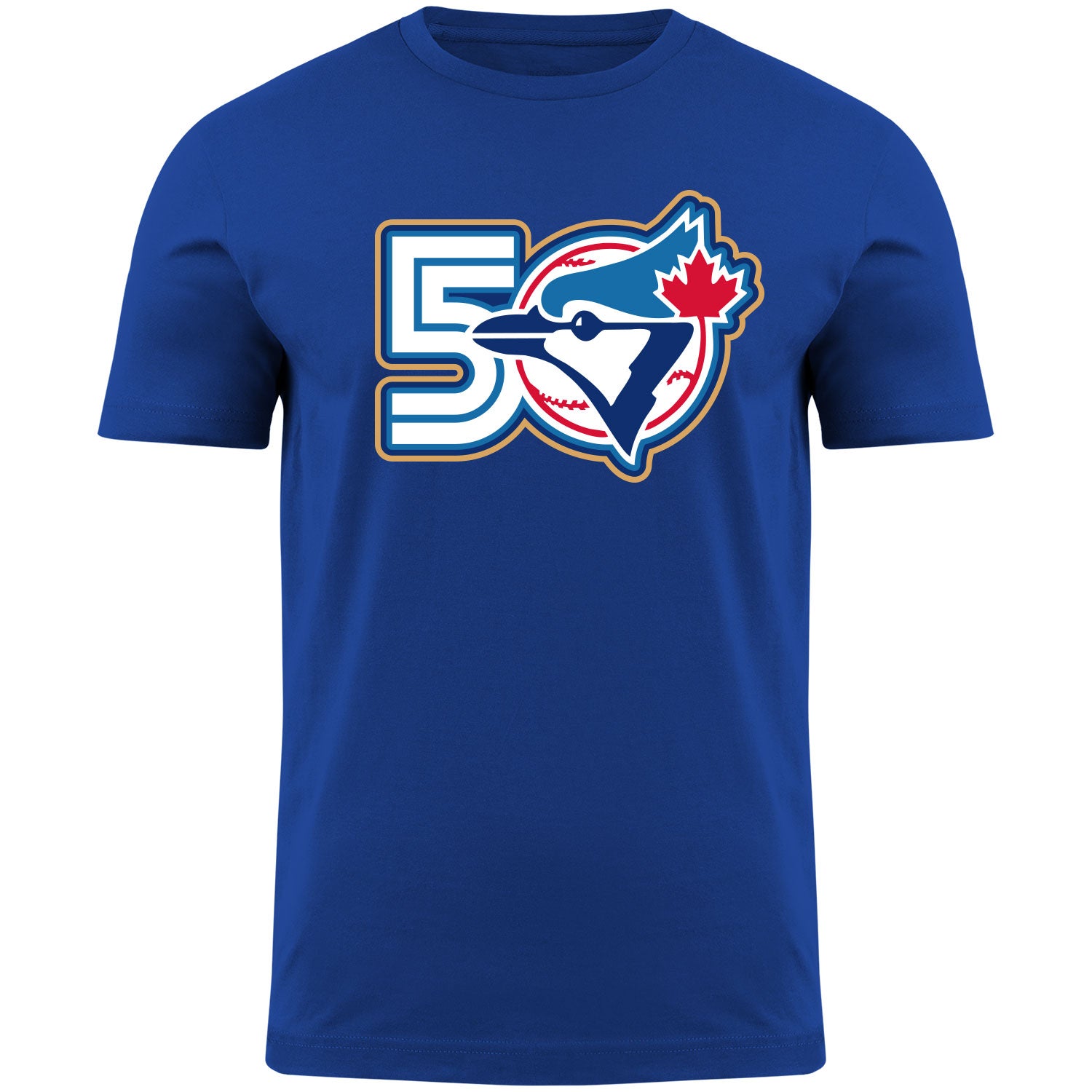 Toronto Blue Jays MLB Bulletin Men's Royal Blue 50th Anniversary Logo T-Shirt