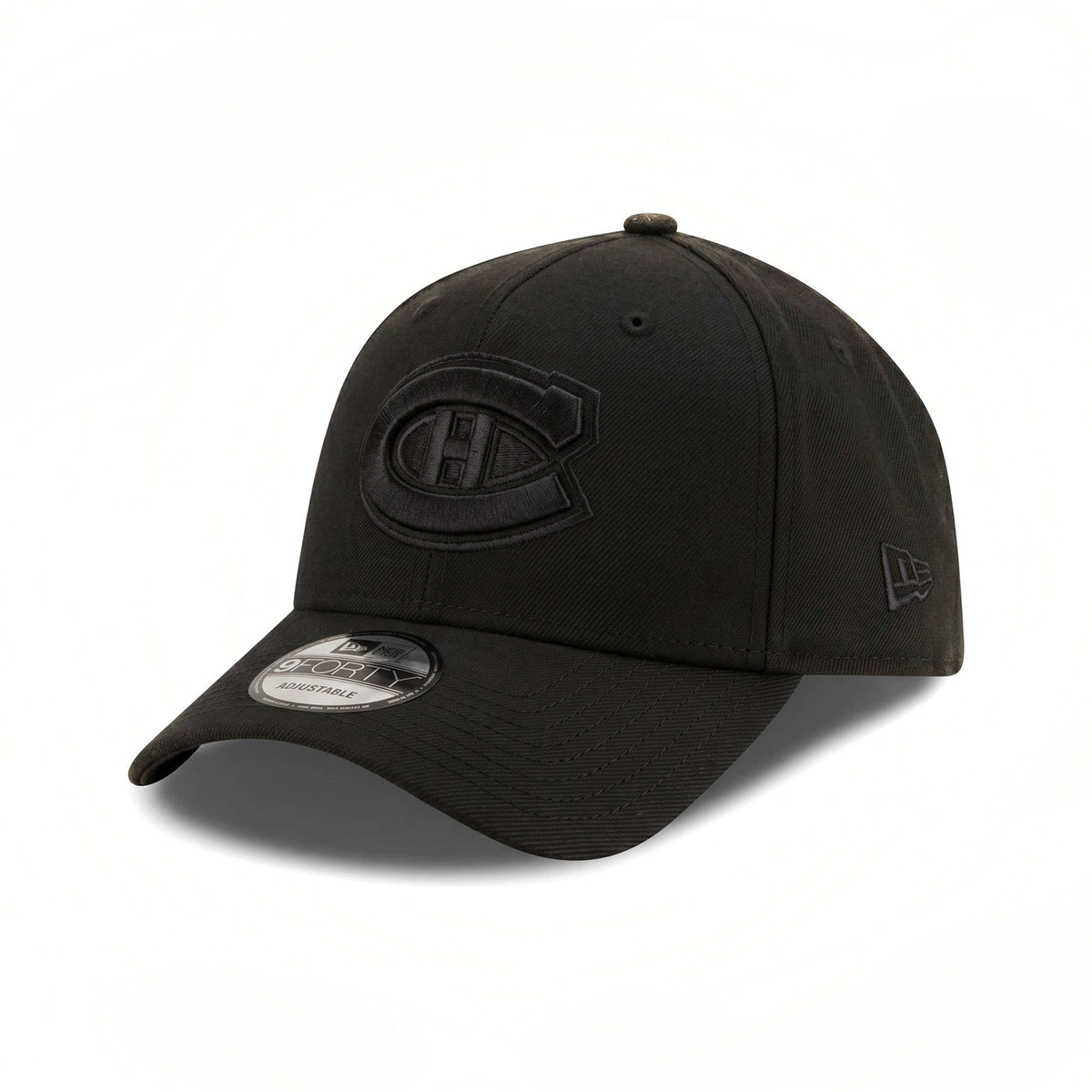 Casquette snapback 9Forty A-Frame noire sur noire des Canadiens de Montréal de la LNH pour homme de New Era