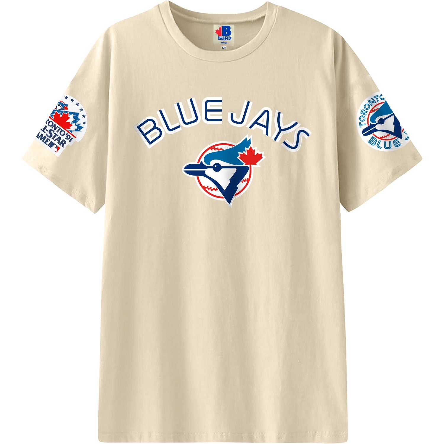 T-shirt surdimensionné lourd Rétro Roots Cooperstown Toronto Blue Jays MLB Bulletin Naturel pour homme