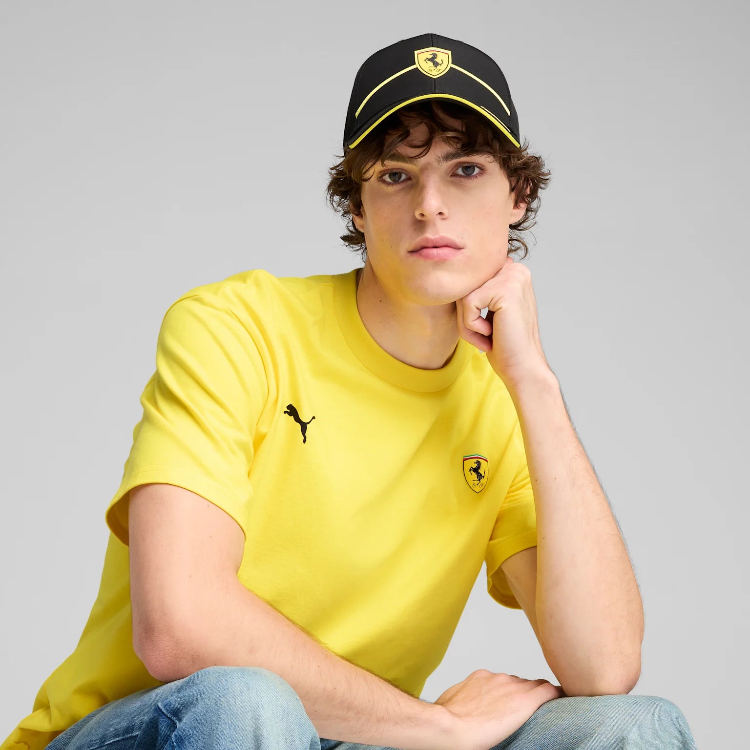 Casquette Snapback Scuderia Ferrari F1 Puma pour homme, noire.