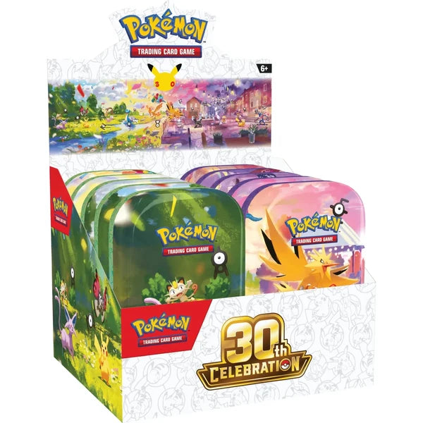 Pokémon TCG 30th Celebration Mini Tin Display Box (10 mini Tins)