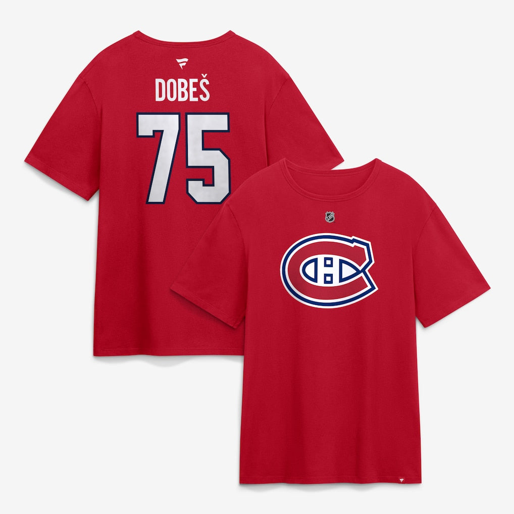 Jakub Dobes Montreal Canadiens NHL Fanatics Branded Men's Red Authentic T Shirt