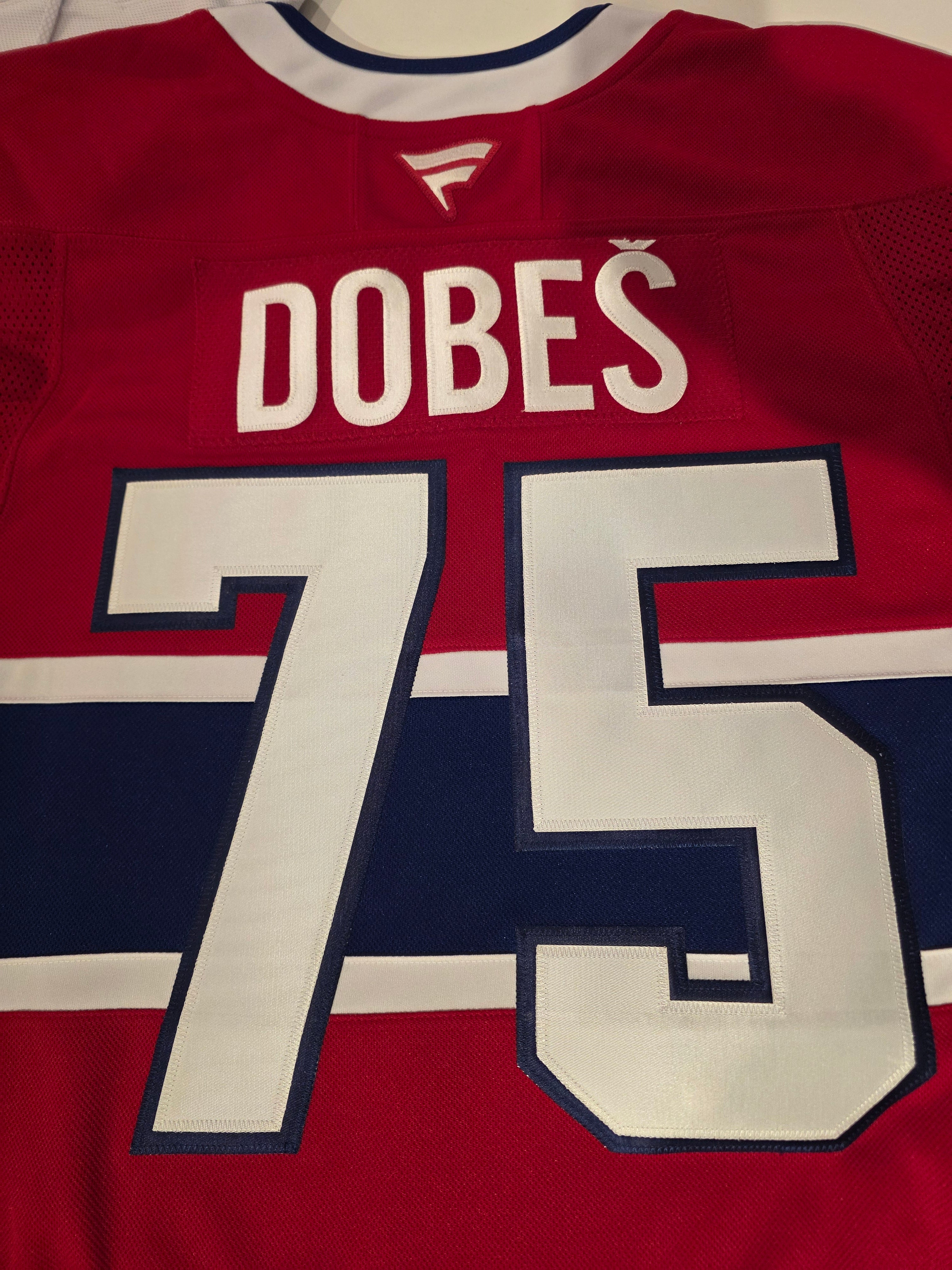 Jakub Dobes Montreal Canadiens NHL Fanatics Branded Men's Red Pro-Stitched Premium Jersey