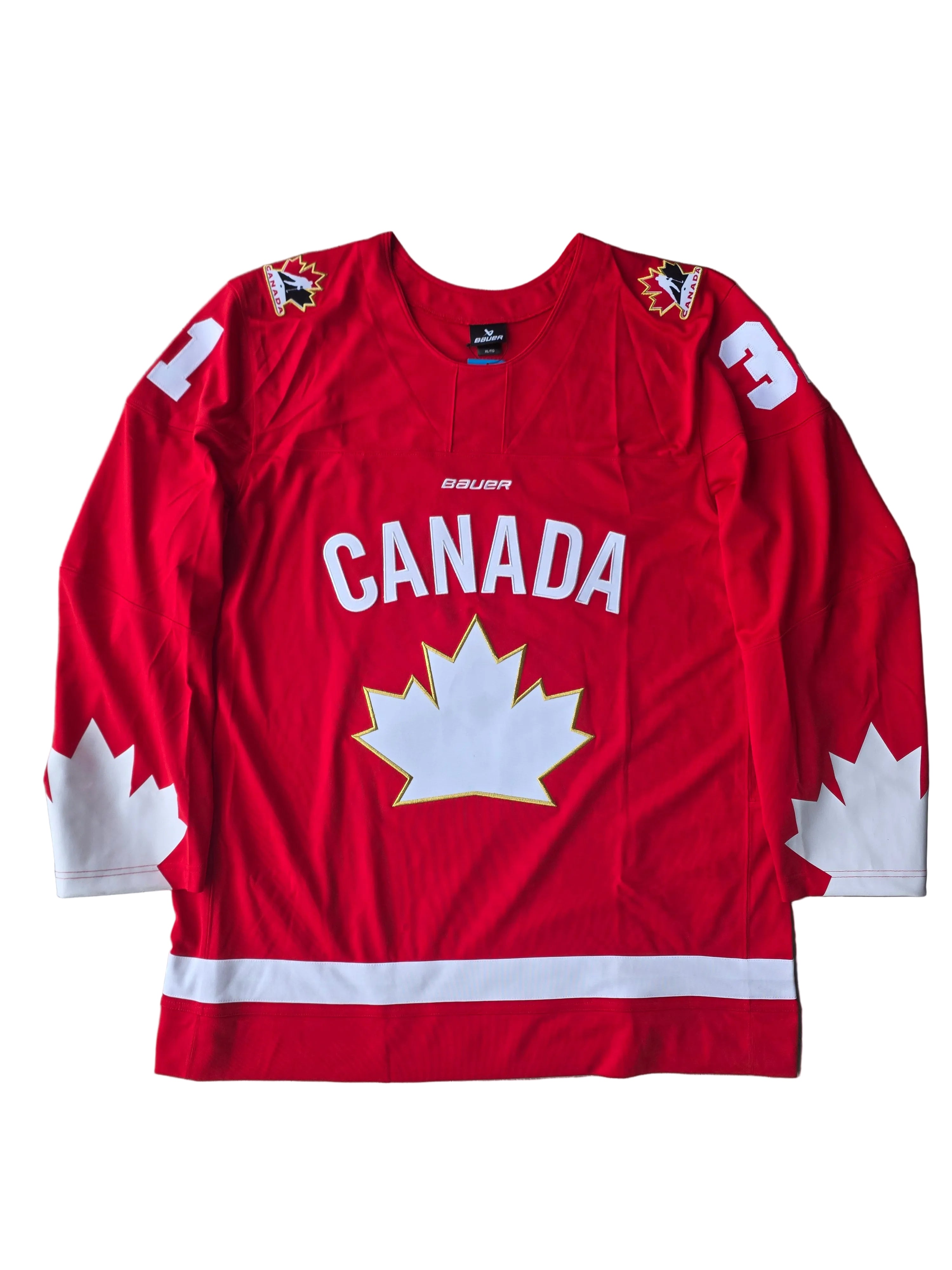 Carey Price Hockey Canada IIHF Bauer Men's Red One Leaf Replica Jersey