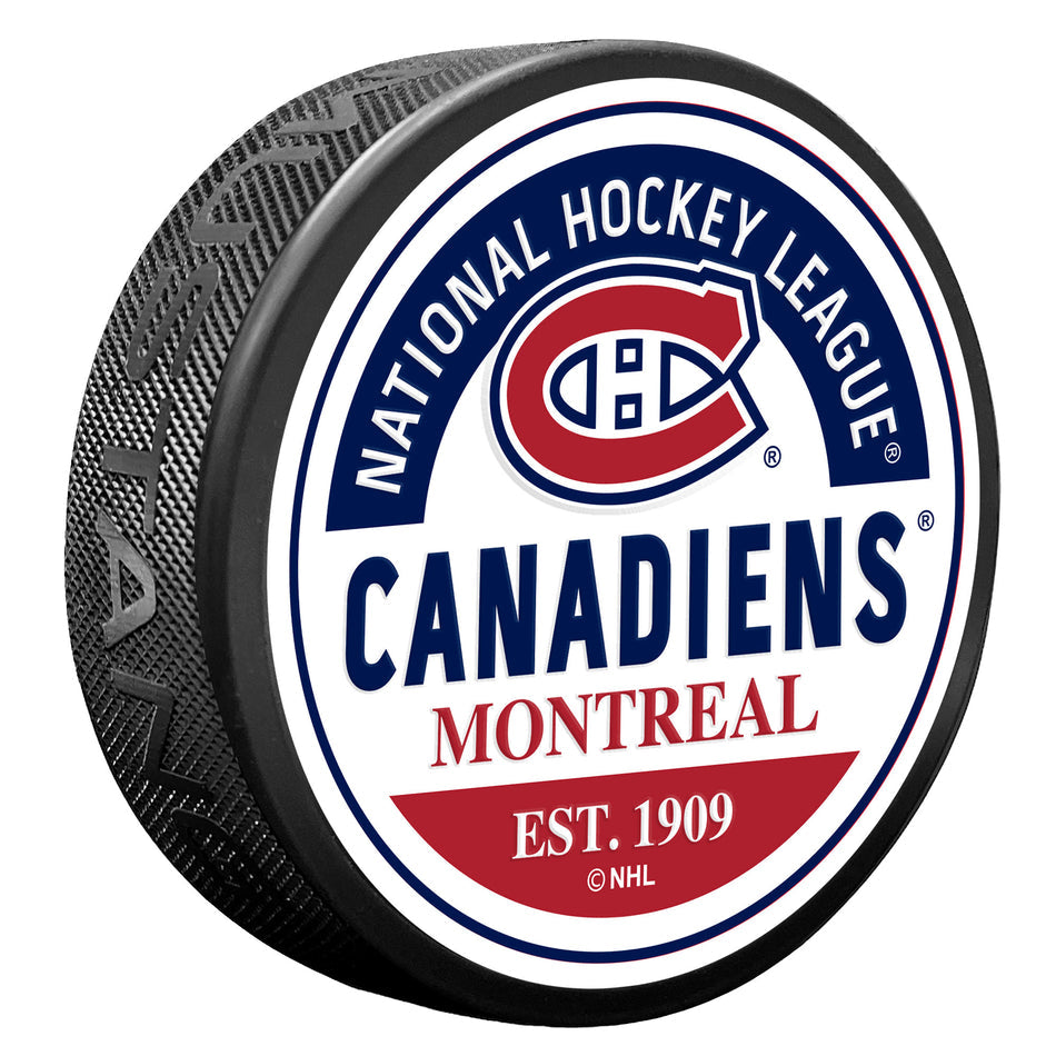 Montreal Canadiens NHL Block Textured Hockey Puck