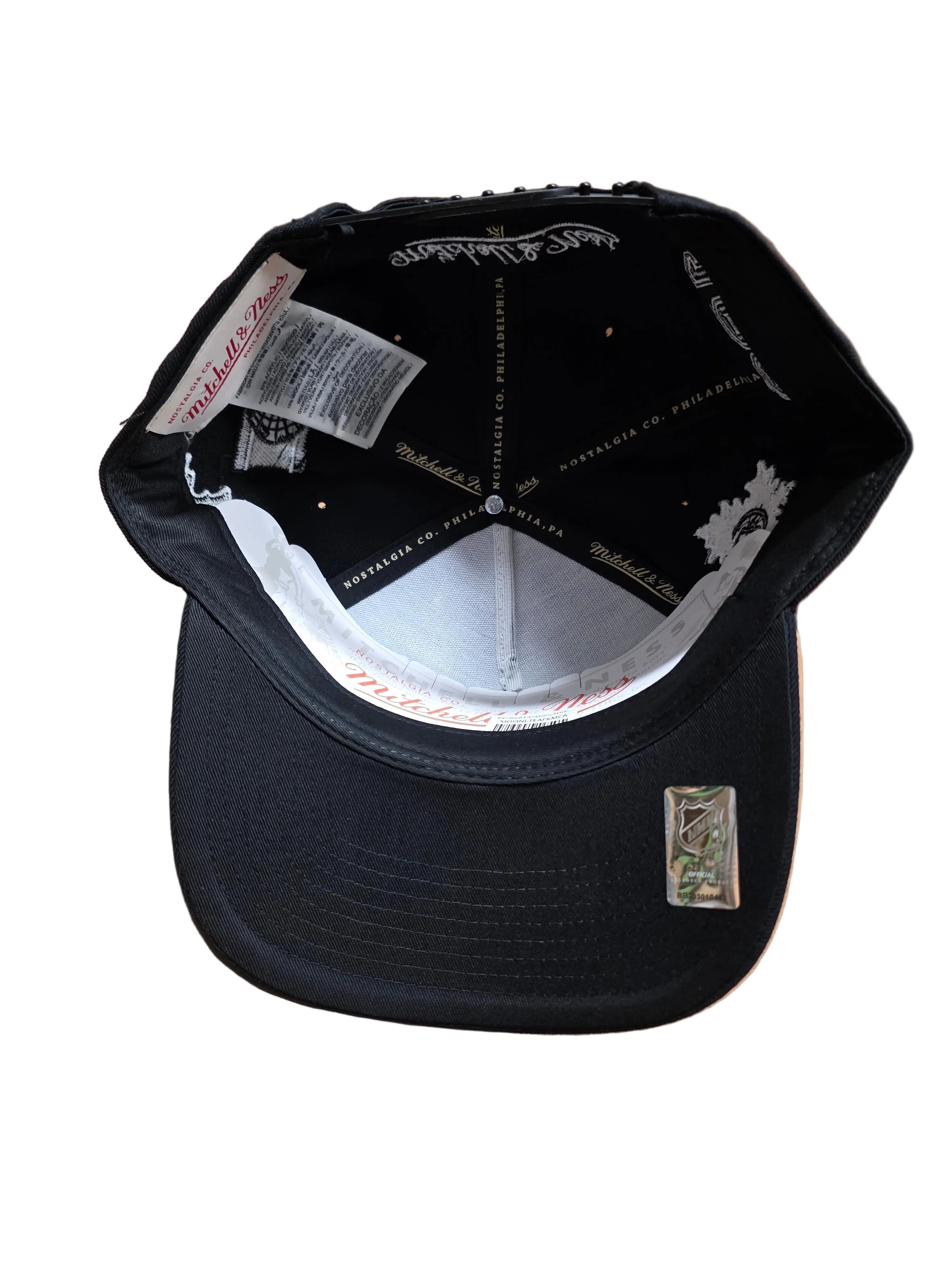 Montreal Canadiens Mitchell & Ness Men's Black Moonlight Pro Pinch Fit A-Frame Snapback Hat