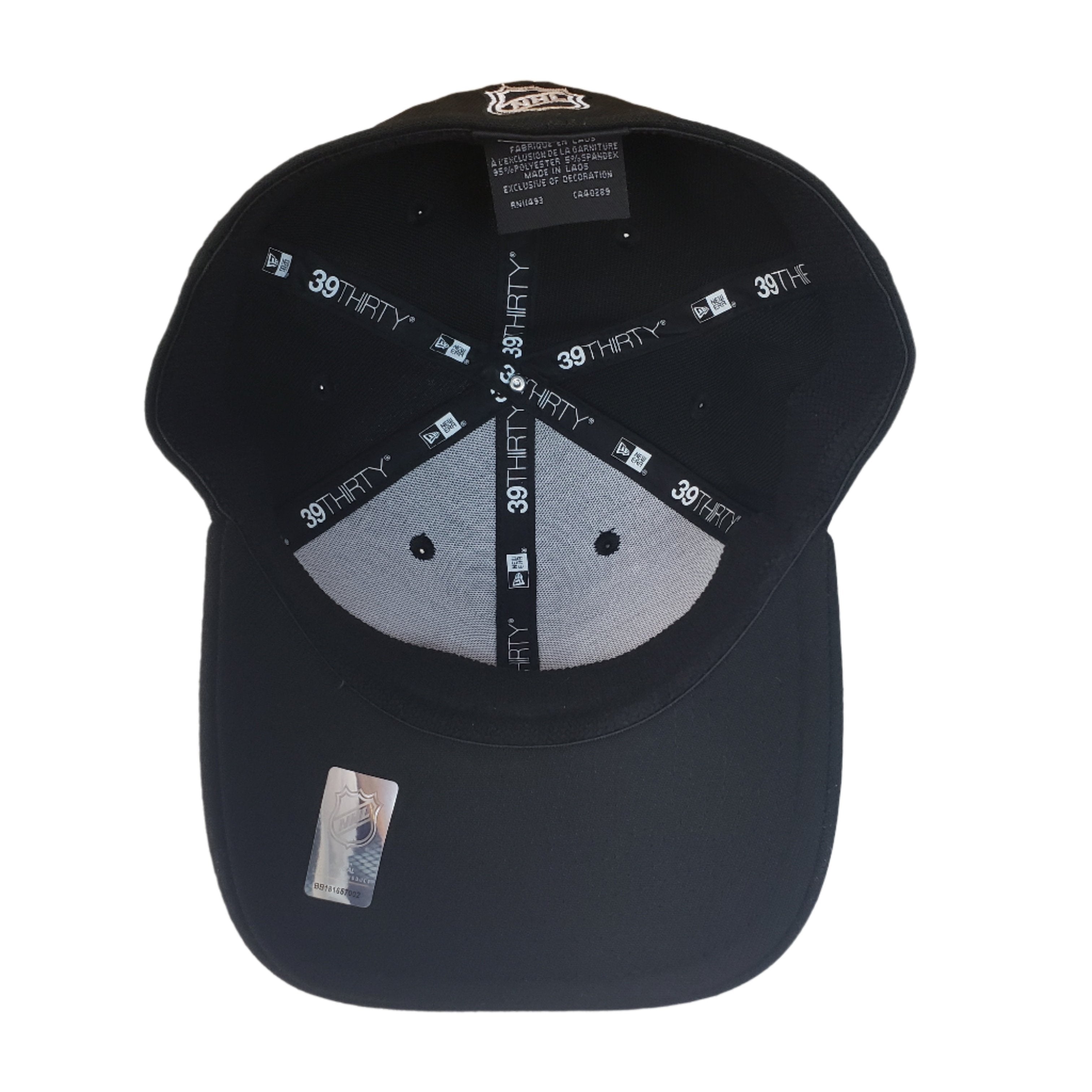 Casquette extensible classique 39Thirty Team noire et blanche pour homme des Maple Leafs de Toronto de la LNH de New Era