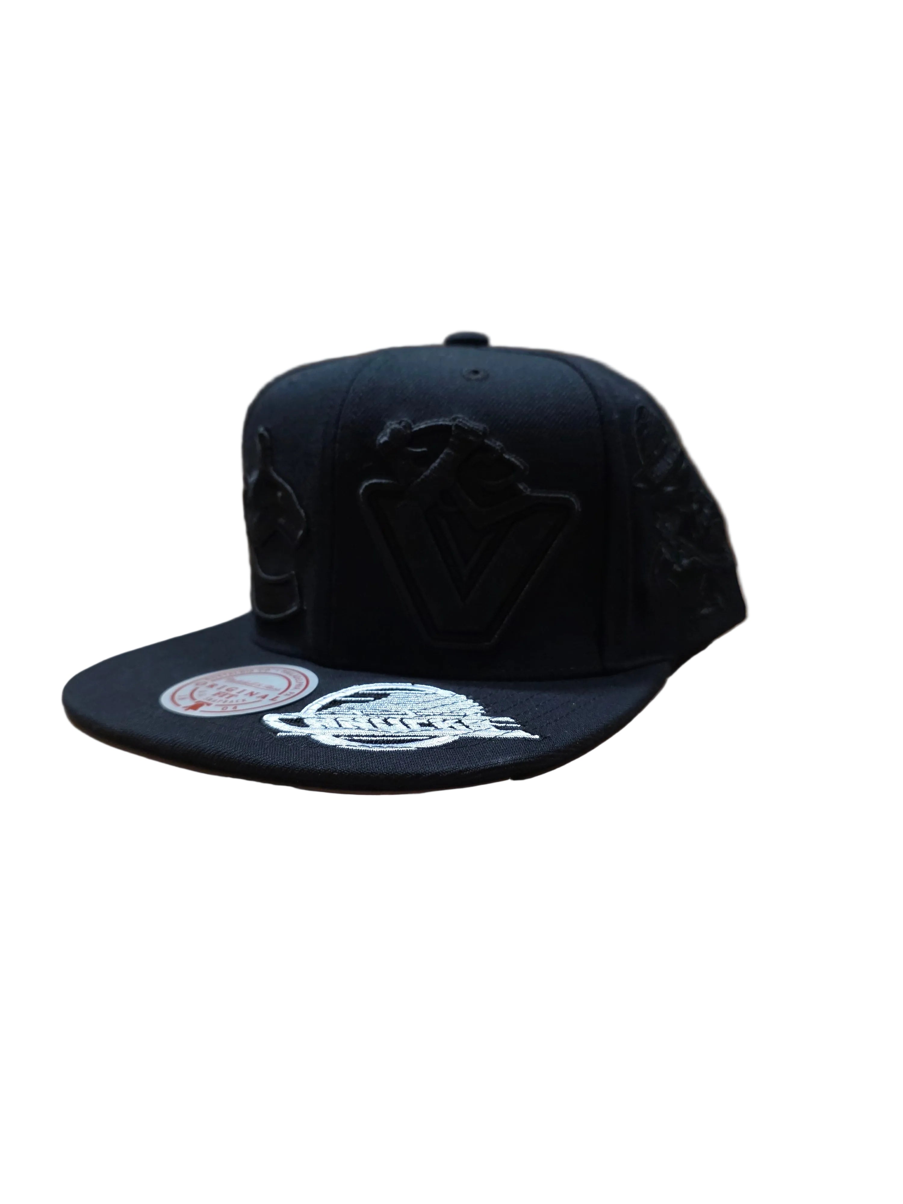 Vancouver Canucks NHL Mitchell & Ness Men's Black Blacked Out Snapback Hat
