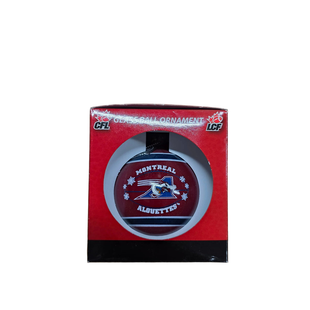Montreal Alouettes CFL FOCO Printed Team logo Glass Ball Ornament