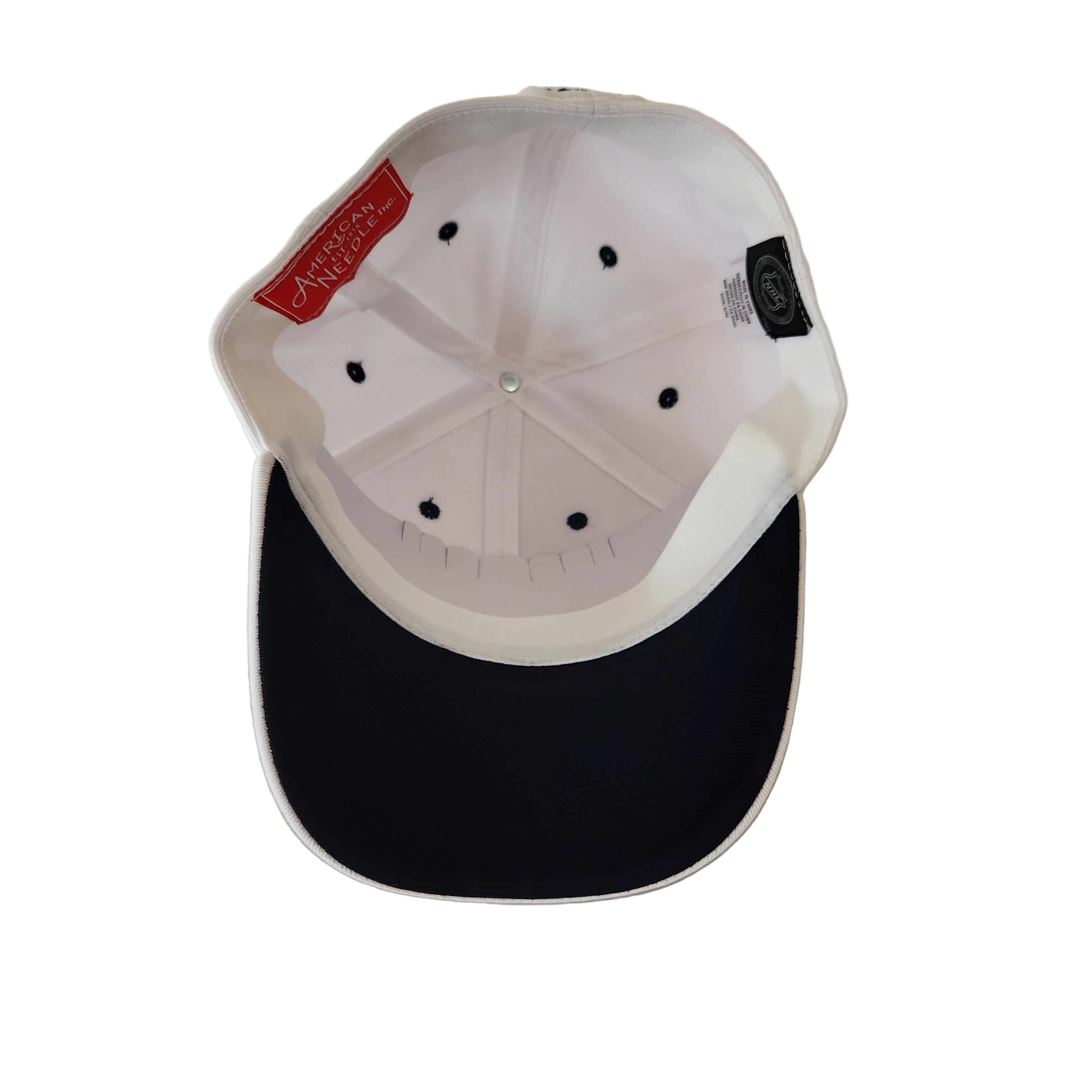 Casquette blanche à ajustement extensible E-Boss pour homme de la marque American Needle, équipe des Maple Leafs de Toronto de la LNH.