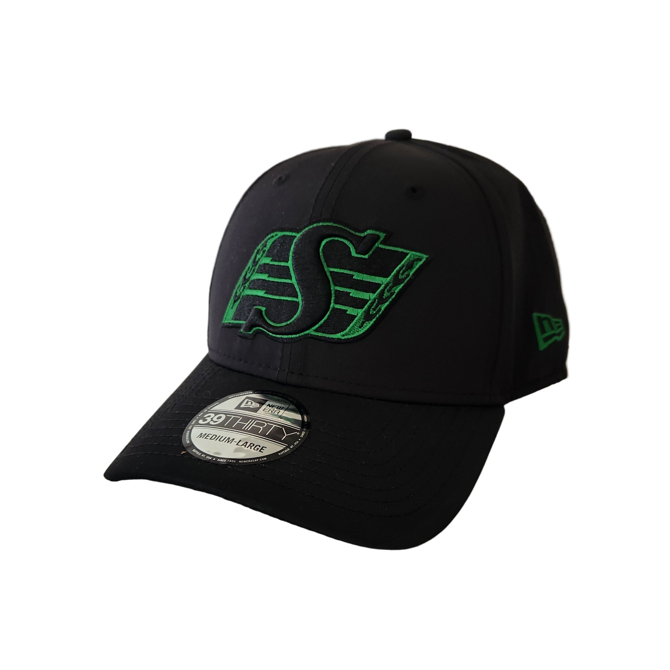 Casquette Night 39Thirty Team Classic Stretch Fit de New Era pour hommes, équipe des Roughriders de Saskatchewan de la LCF
