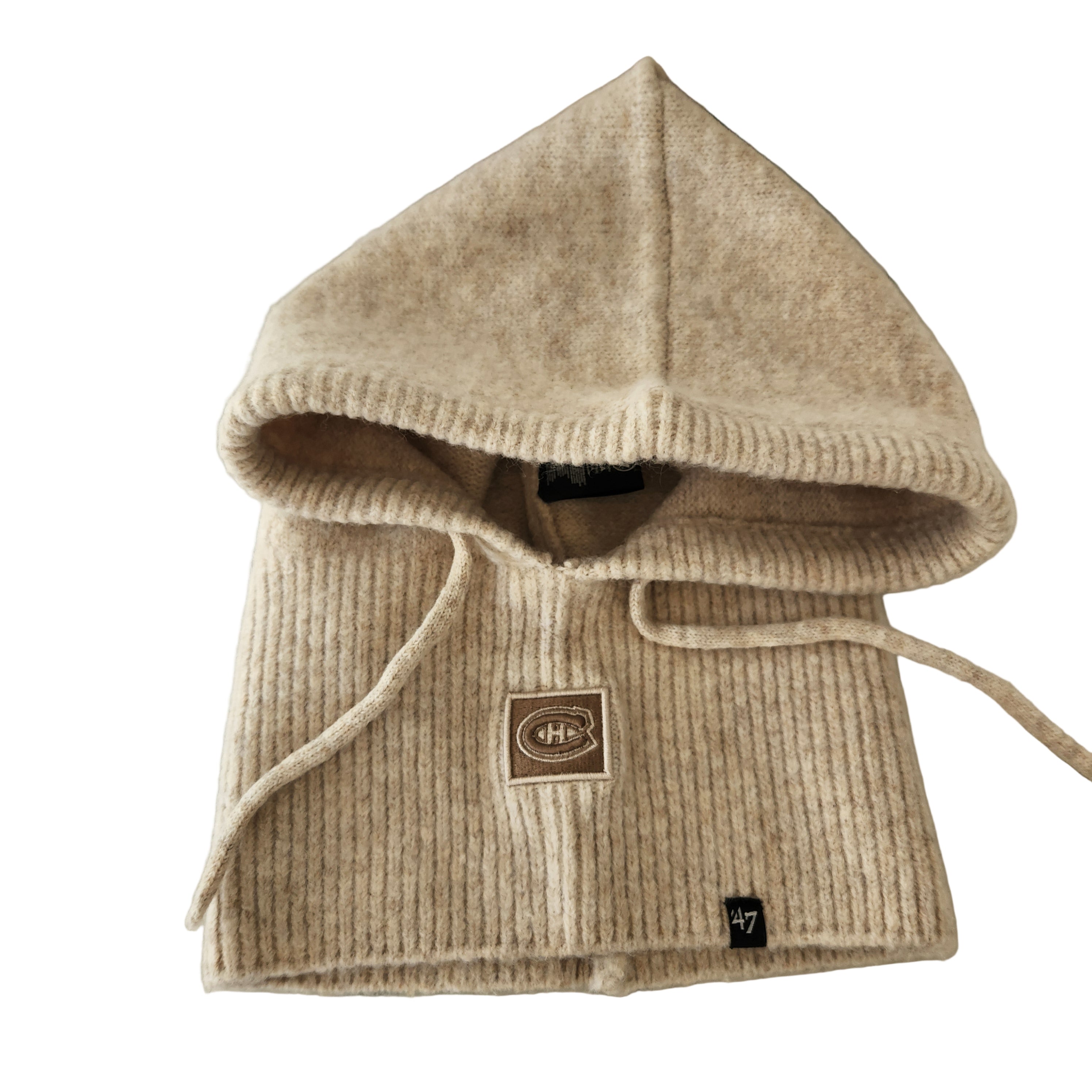 Bonnin beige à capuche pour femmes de la marque 47 Brand, équipe des Canadiens de Montréal de la LNH.