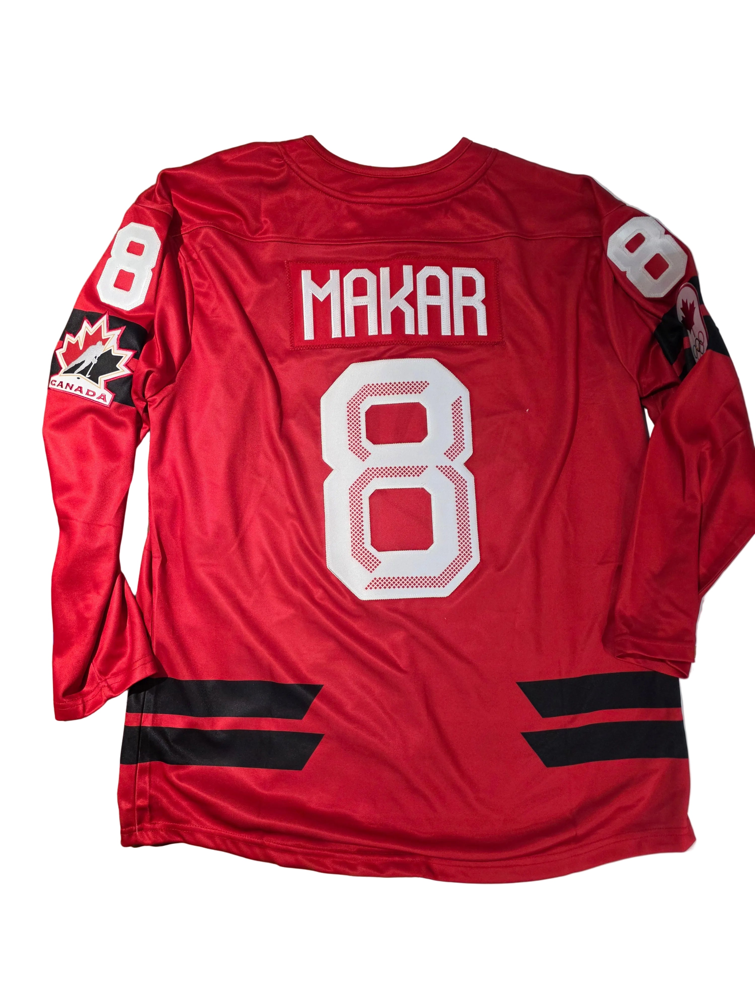 Maillot réplique rouge 2026 de Cale Makar, Hockey Canada IIHF Bauer, cousu professionnel