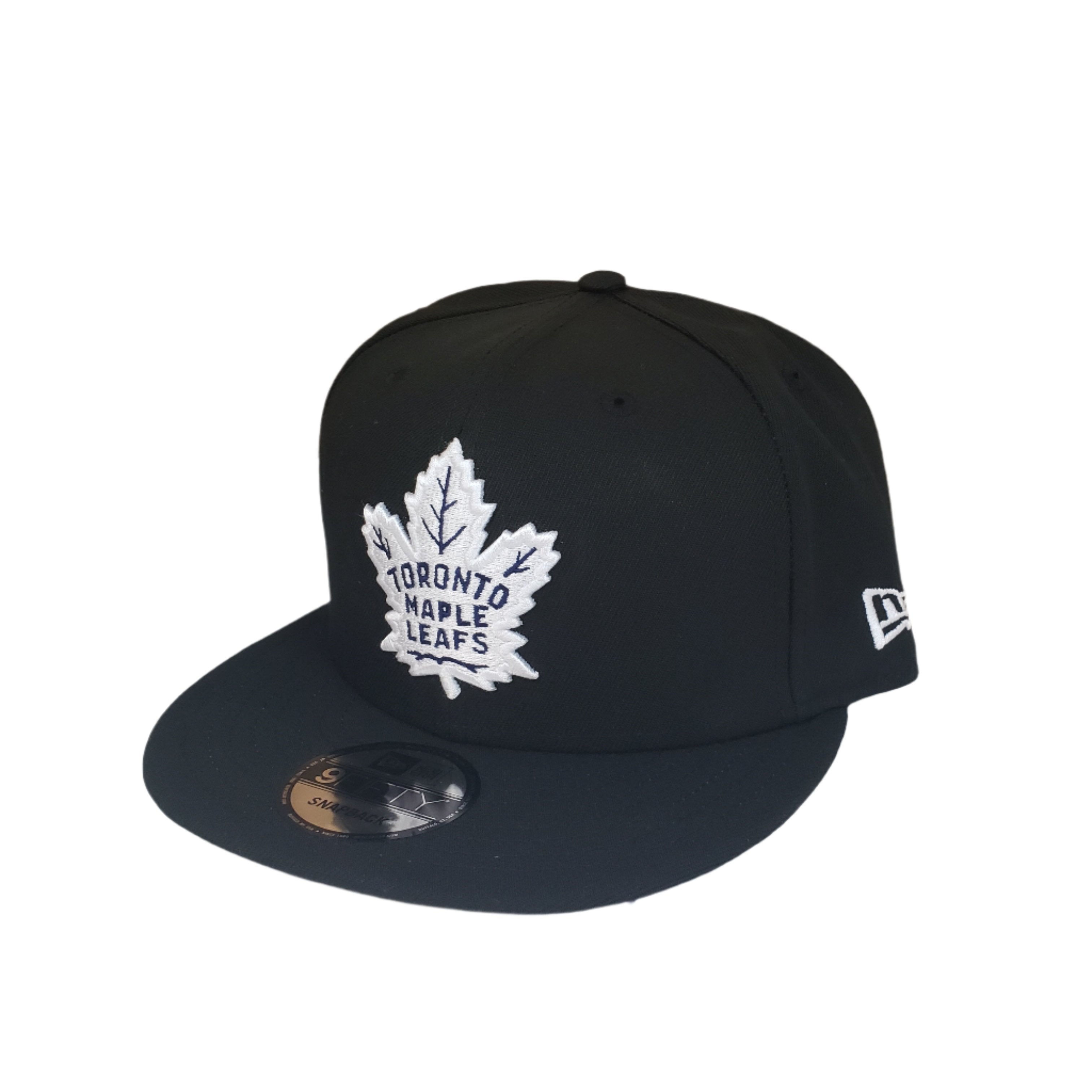 Casquette à visière ajustable 9Fifty Basic Snapback noire pour homme des Maple Leafs de Toronto de la LNH de New Era