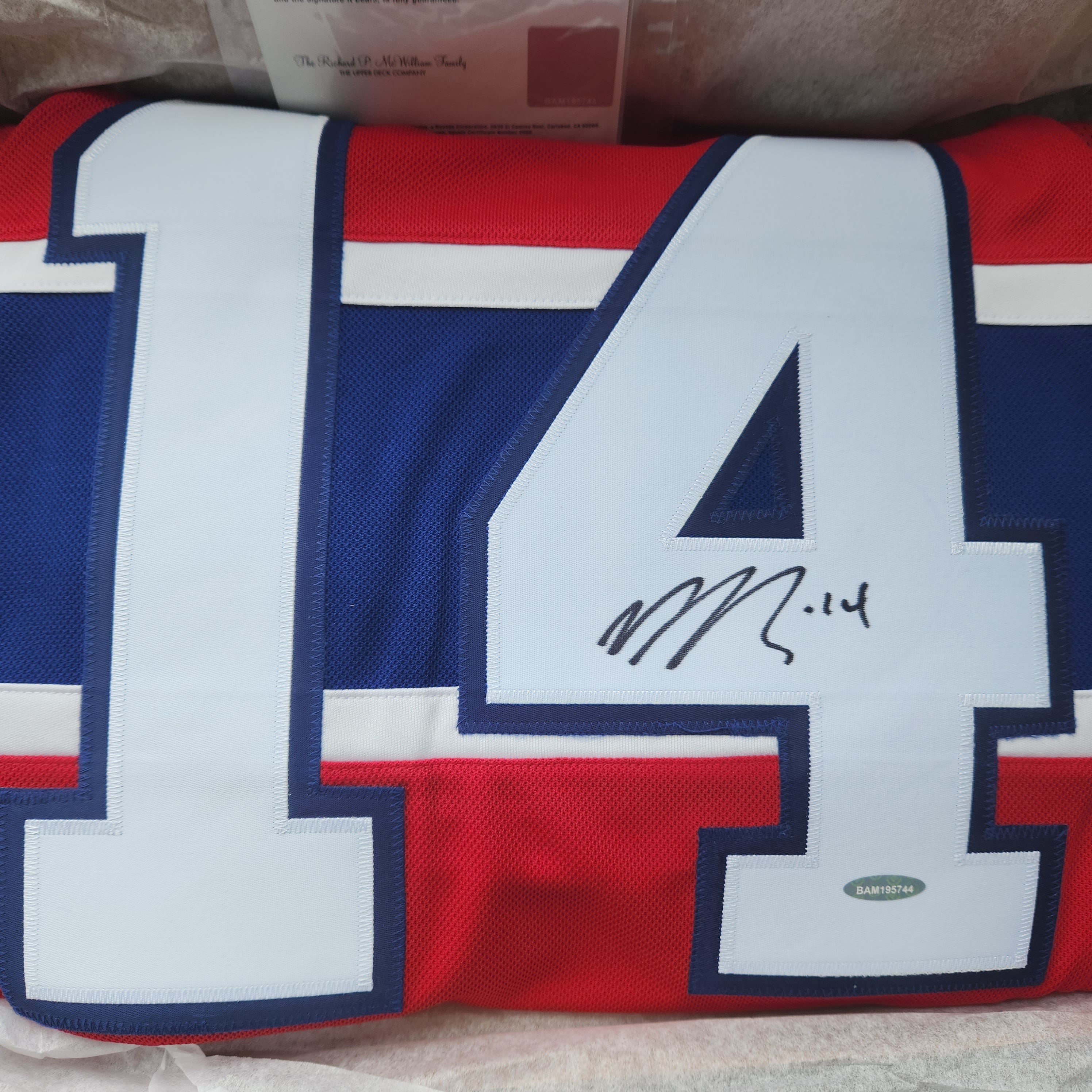 Nick Suzuki Montreal Canadiens NHL Adidas Men's Red Authentic Upper Deck Autographed Jersey