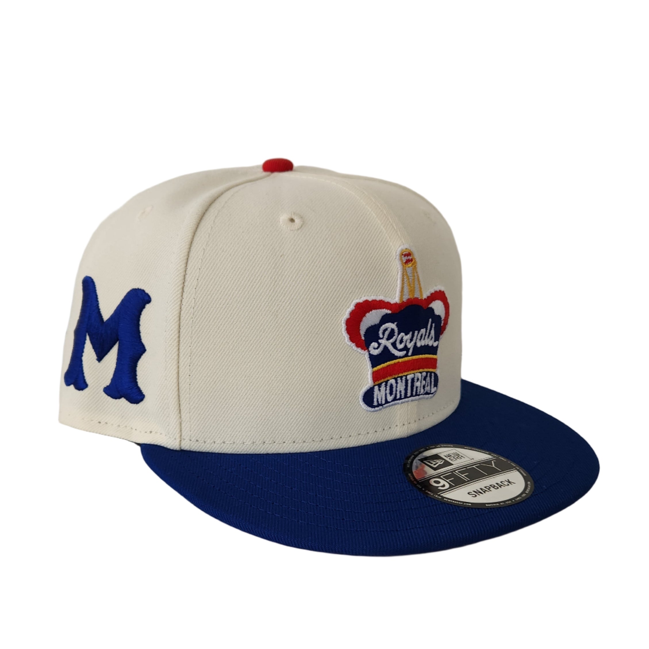 Montreal Royals MiLB New Era Casquette 9Fifty Basic à rabat pour homme, bleu clair/beige