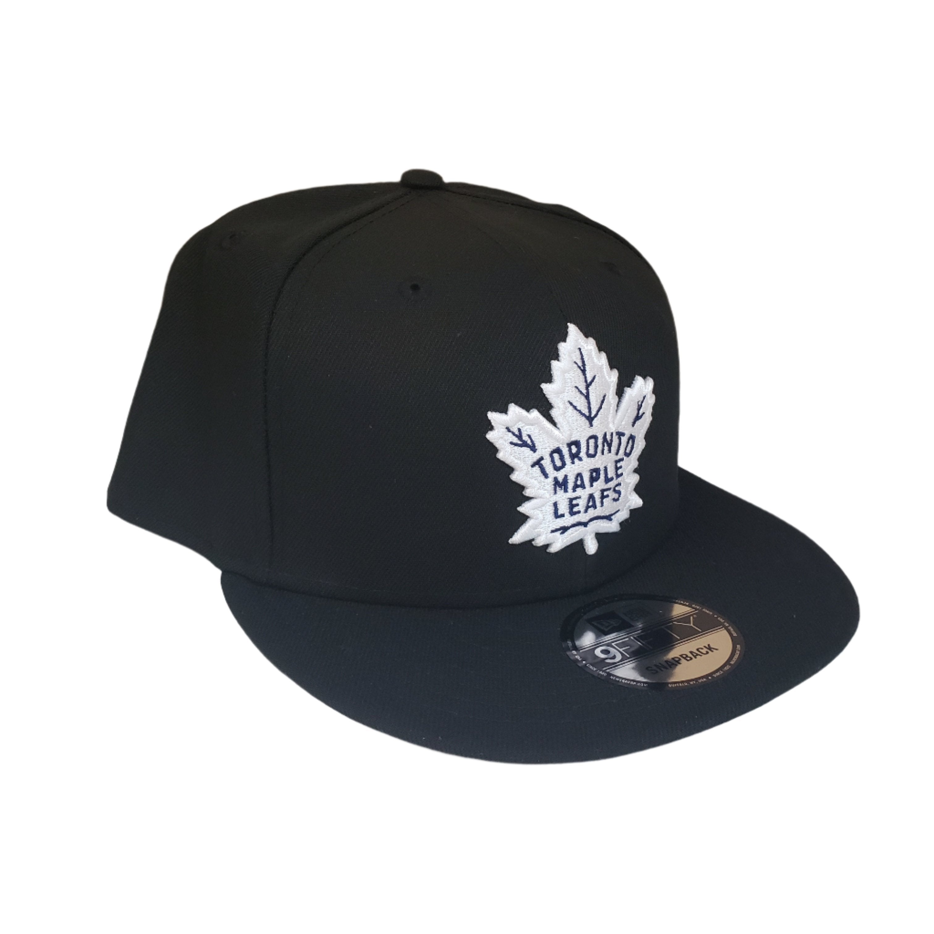 Casquette à visière ajustable 9Fifty Basic Snapback noire pour homme des Maple Leafs de Toronto de la LNH de New Era