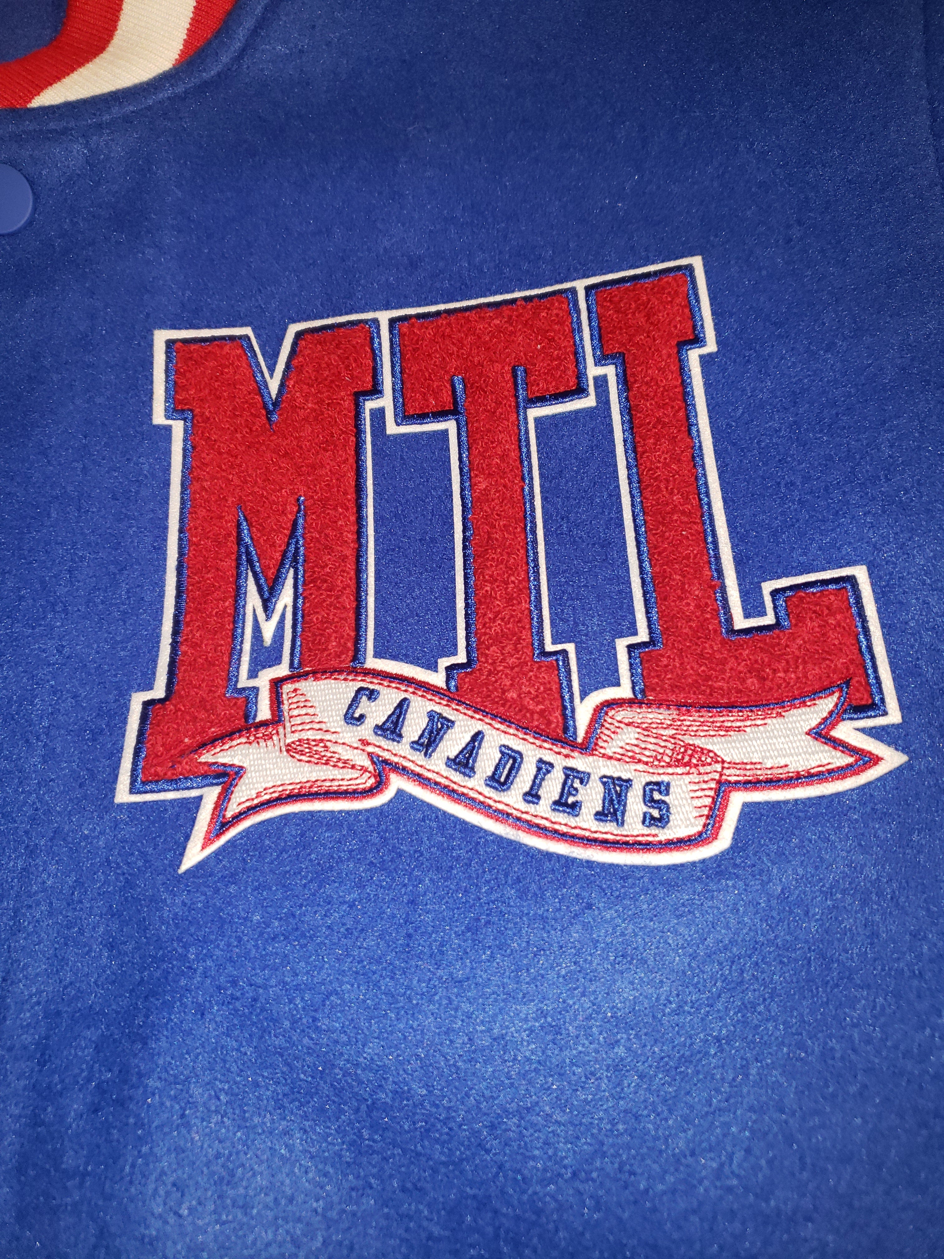 Veste universitaire en laine côtelée bleu royal/blanc pour homme des Canadiens de Montréal NHL Pro Standard