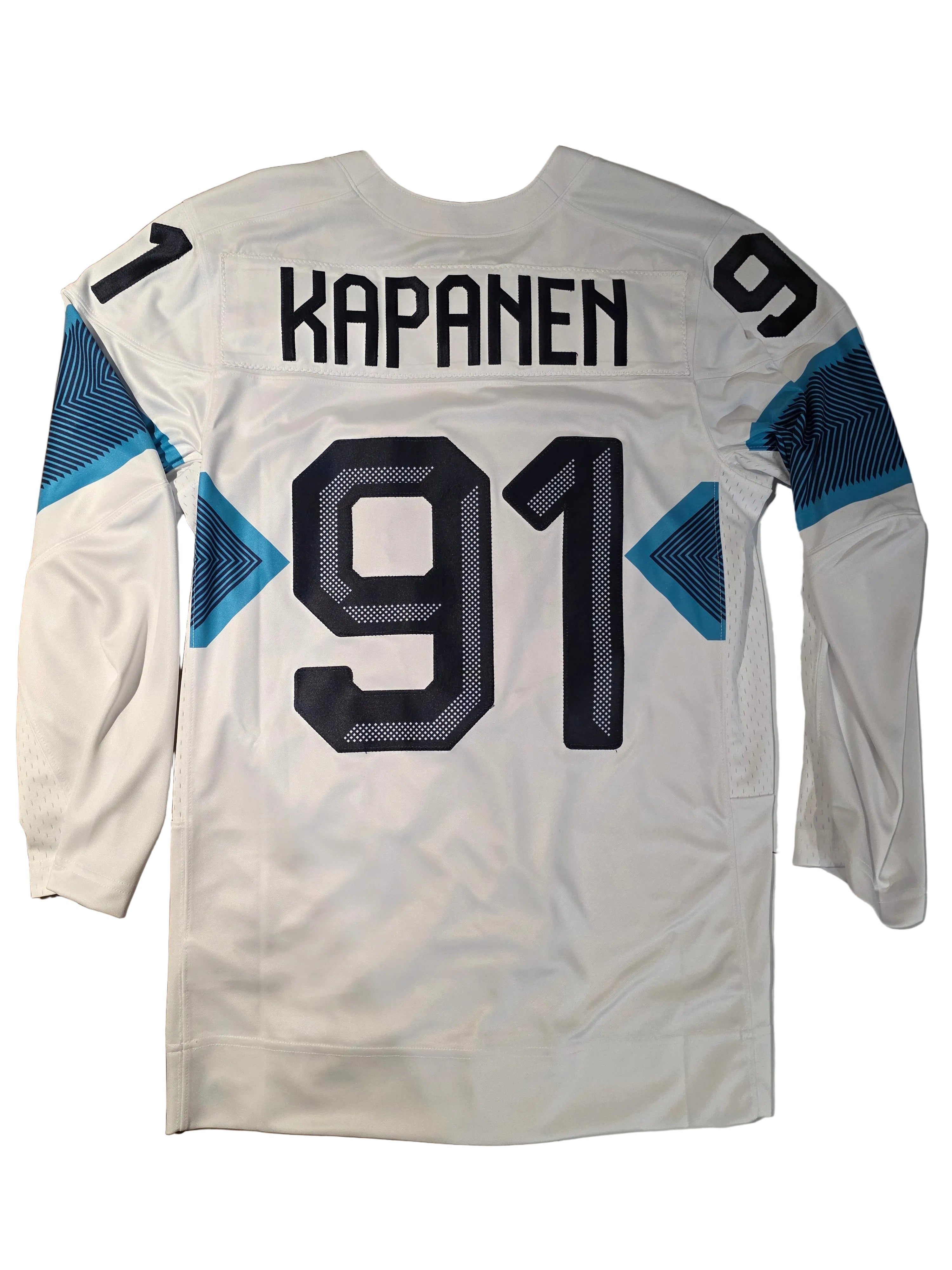 Oliver Kapanen Finland Hockey IIHF Nike Réplique du maillot blanc 2026 Pro-Stitched pour hommes