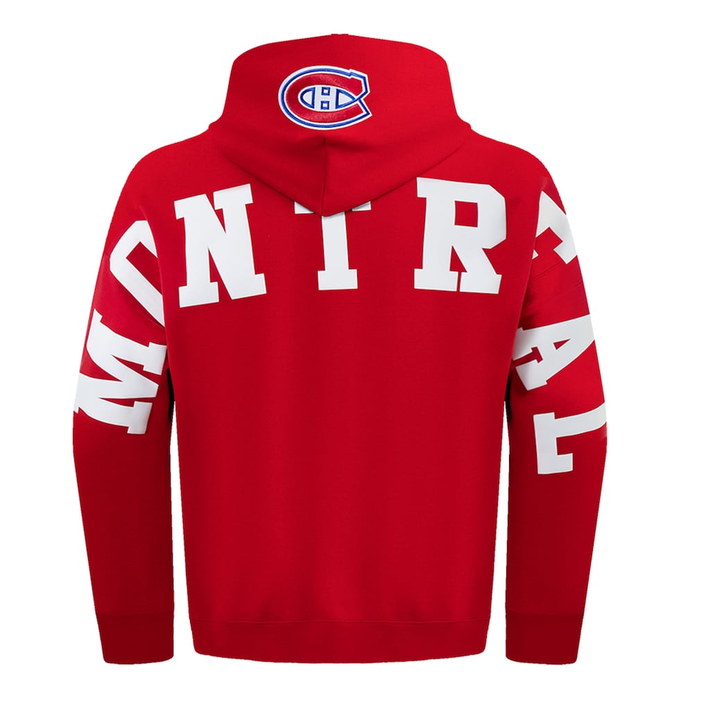 Chandail à capuchon rouge Wingspan pour homme, standard NHL Pro des Canadiens de Montréal