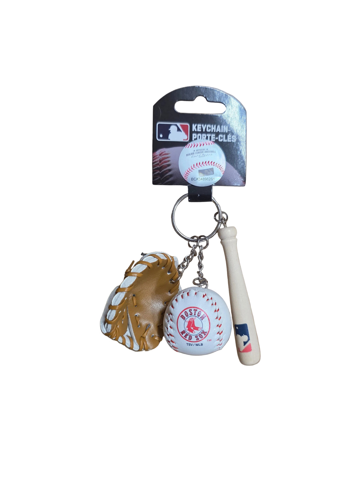 Boston Red Sox MLB TSV Bat, Ball & Glove Keychain