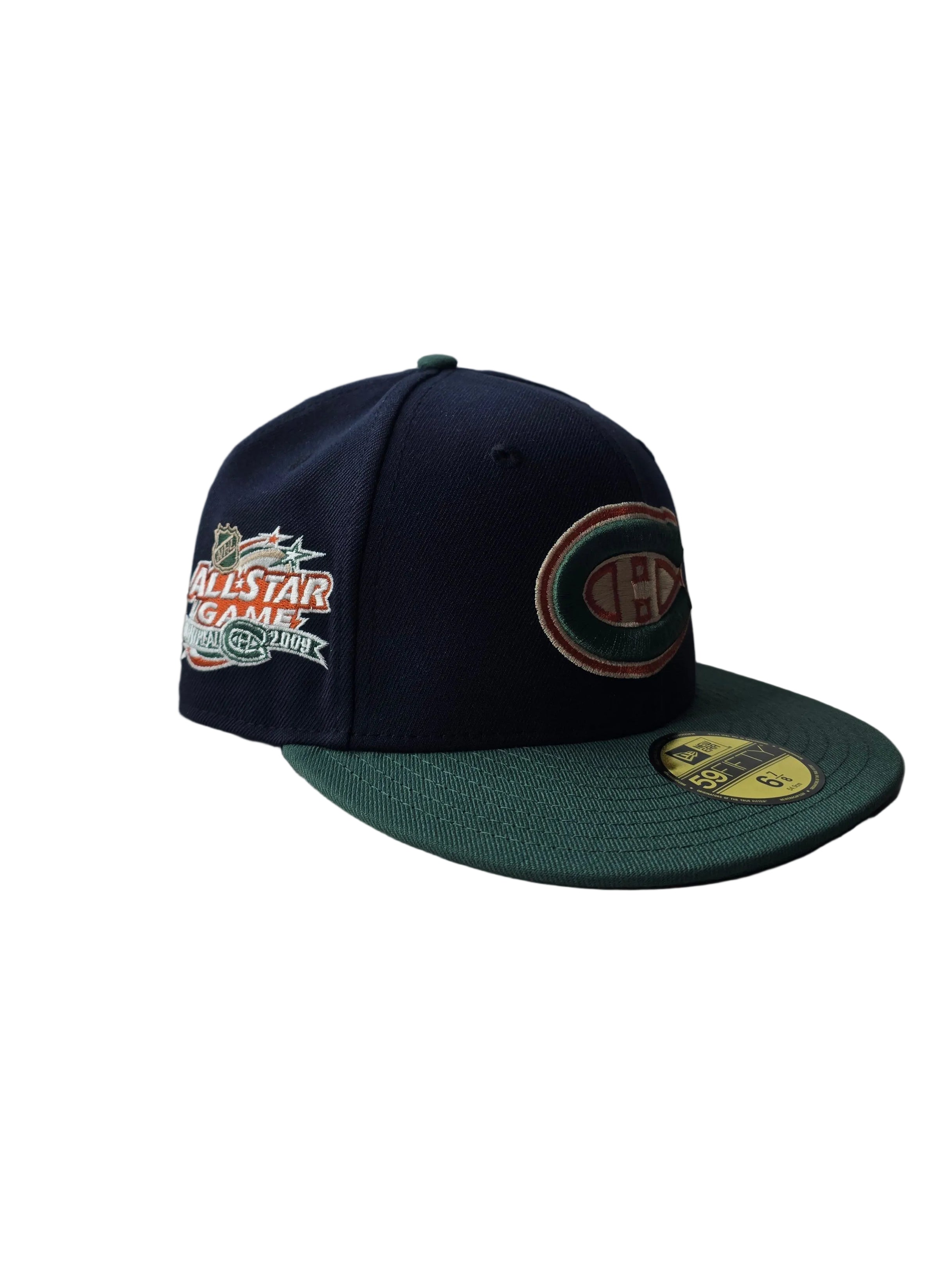 Casquette ajustée New Era 59Fifty bleu marine/verte pour homme des Canadiens de Montréal, édition spéciale Match des étoiles 2009 de la LNH