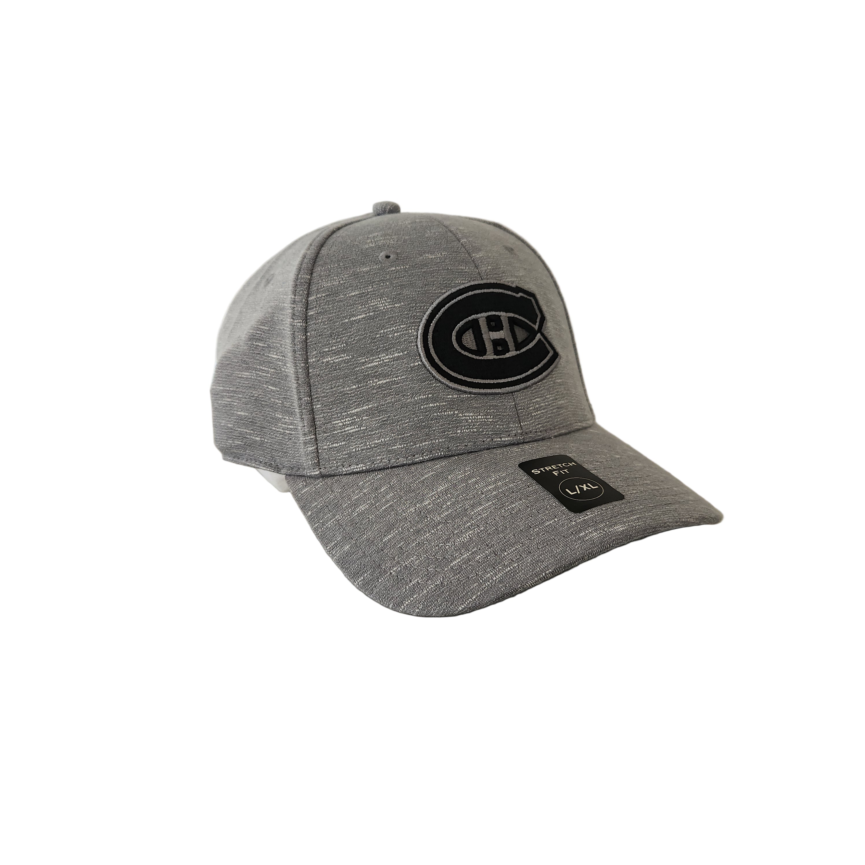 Montreal Canadiens NHL American Needle Men's Grey Slub Heathered Stretch Fit Hat