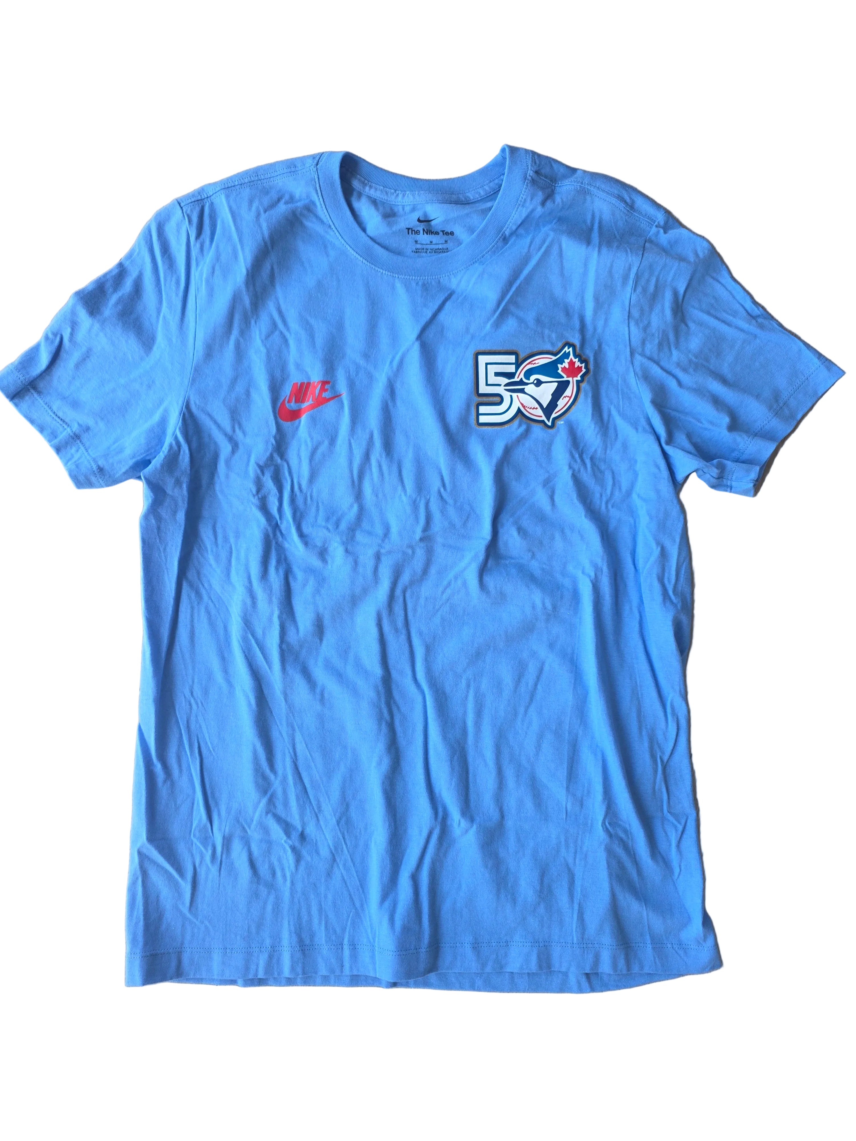 T-shirt Toronto Blue Jays MLB Nike pour homme bleu clair 50e anniversaire Big Leagues
