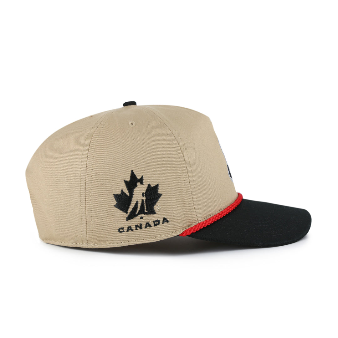 Hockey Canada IIHF 47 Brand Men's Khaki/Black 2002 Logo Sure Shot Hitch Snapback Hat