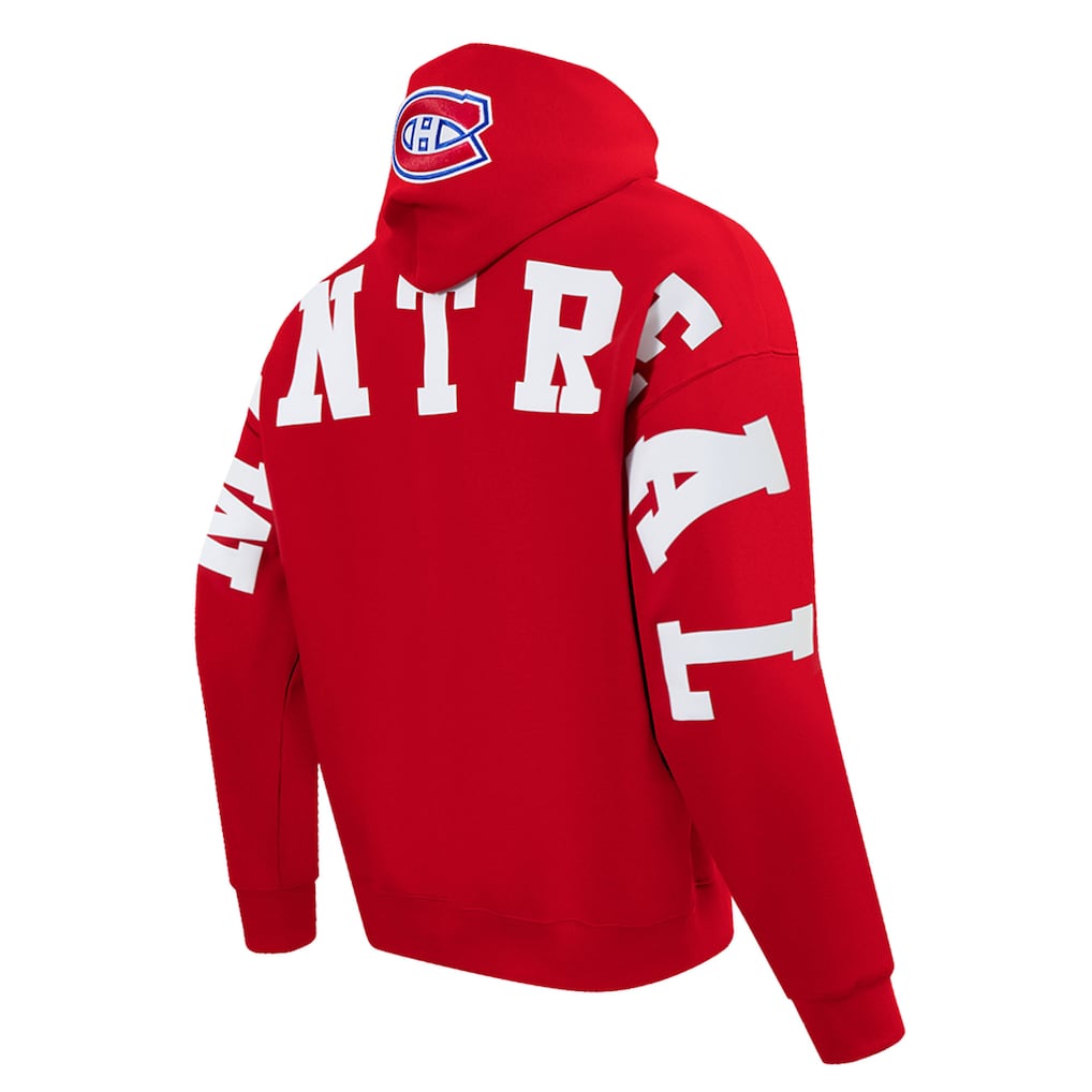 Chandail à capuchon rouge Wingspan pour homme, standard NHL Pro des Canadiens de Montréal