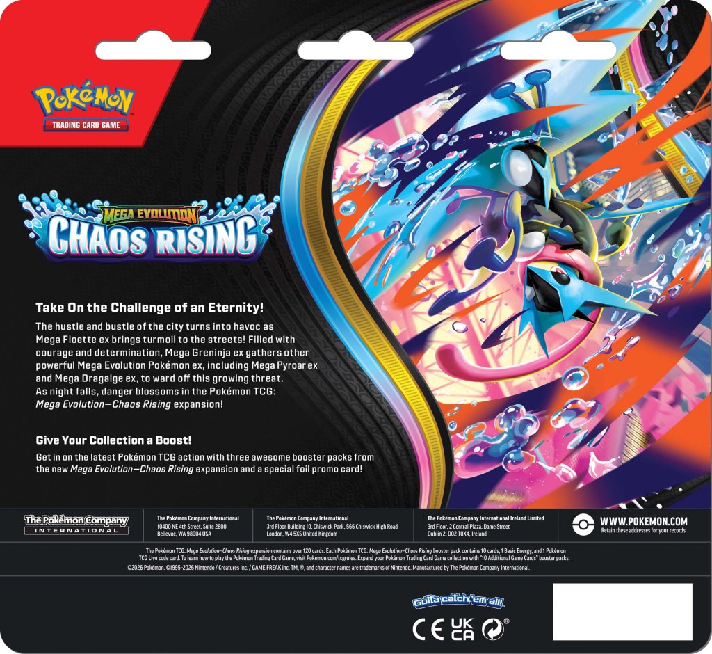Pokémon TCG Mega Evolution ME04 Chaos Rising 3-Pack Blister