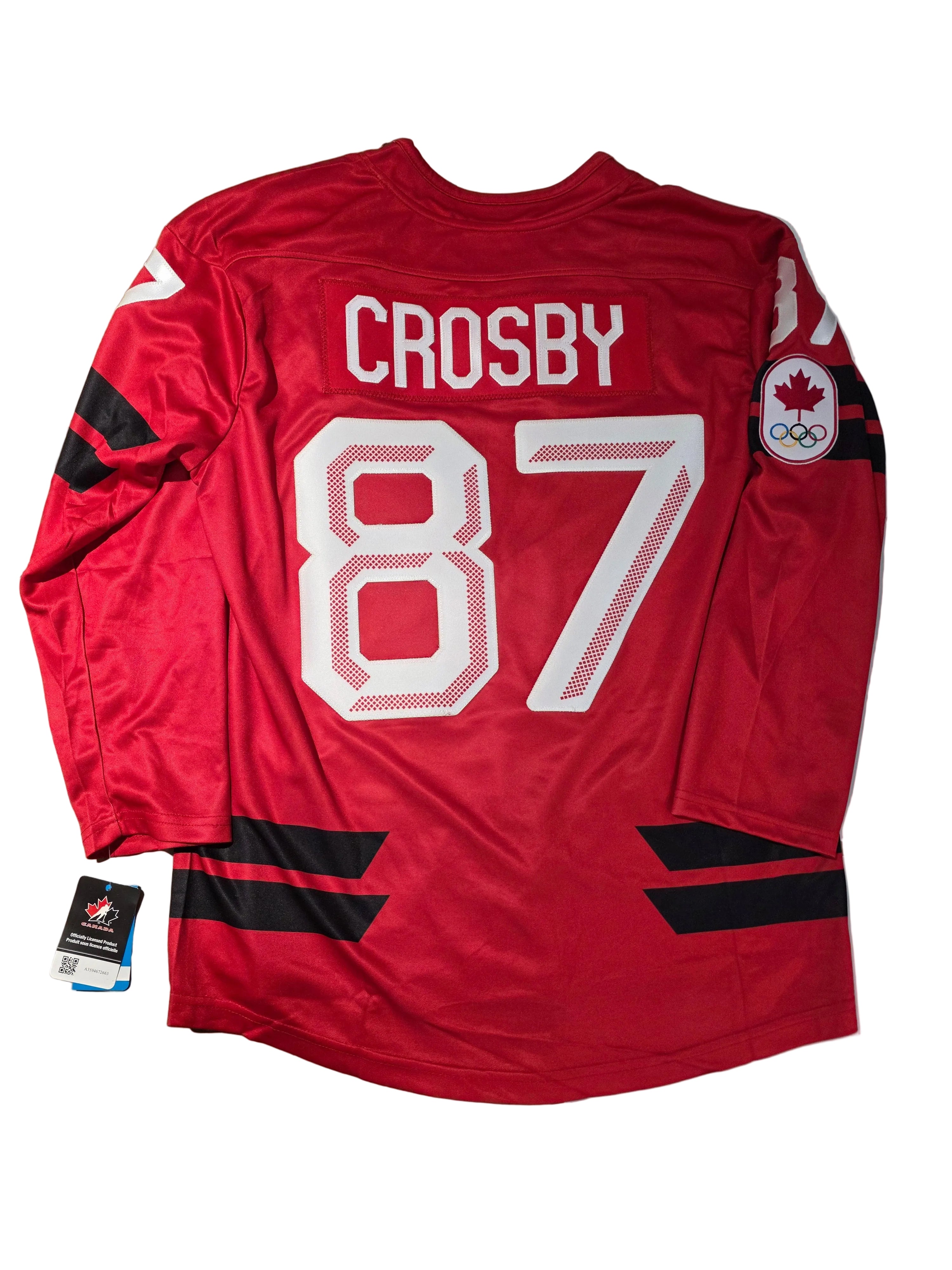 Sidney Crosby Hockey Canada IIHF Bauer Men's Red 2026 Pro-Stitched Replica Jersey