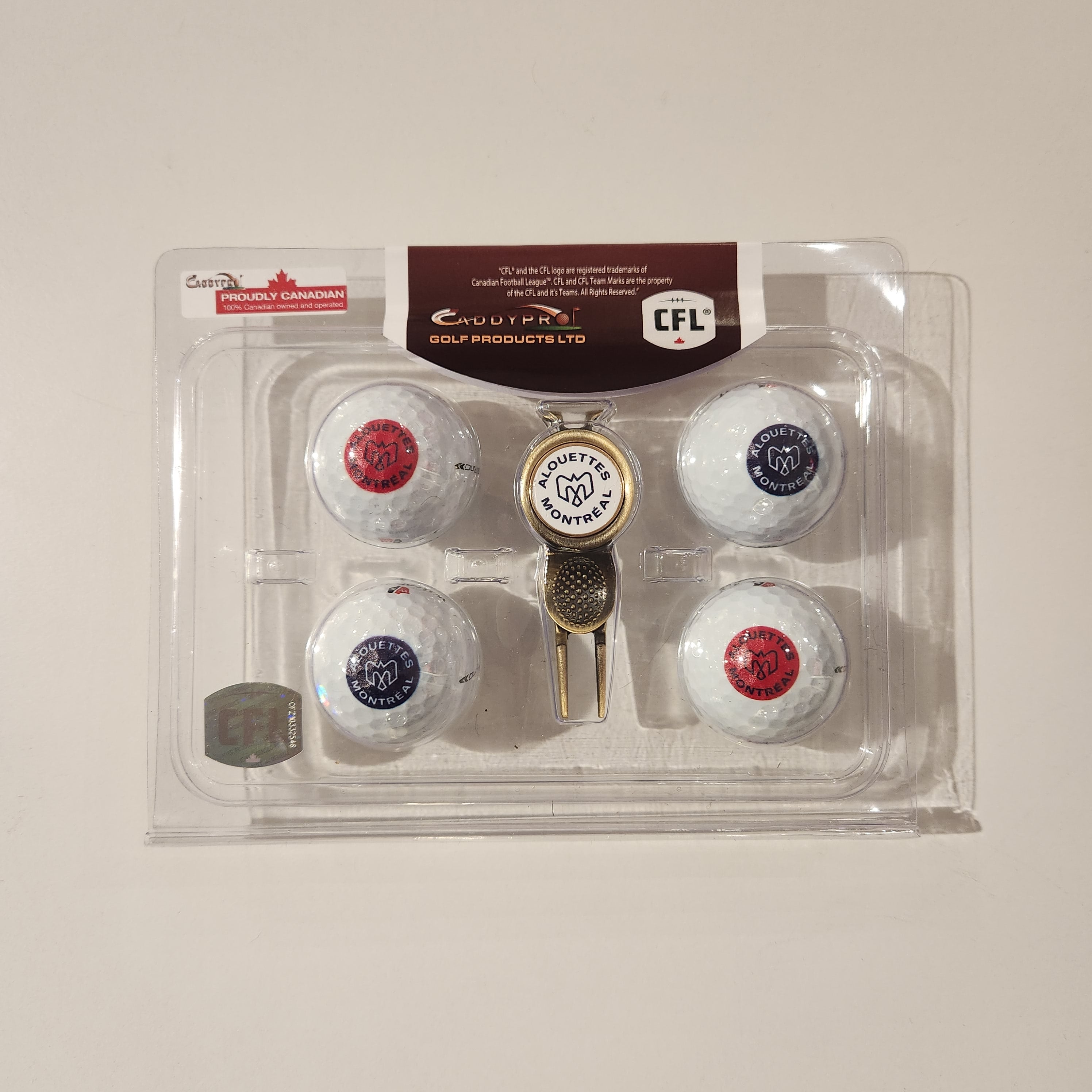 Montreal Alouettes CFL 4 Ball & Divot Tool Gift Set