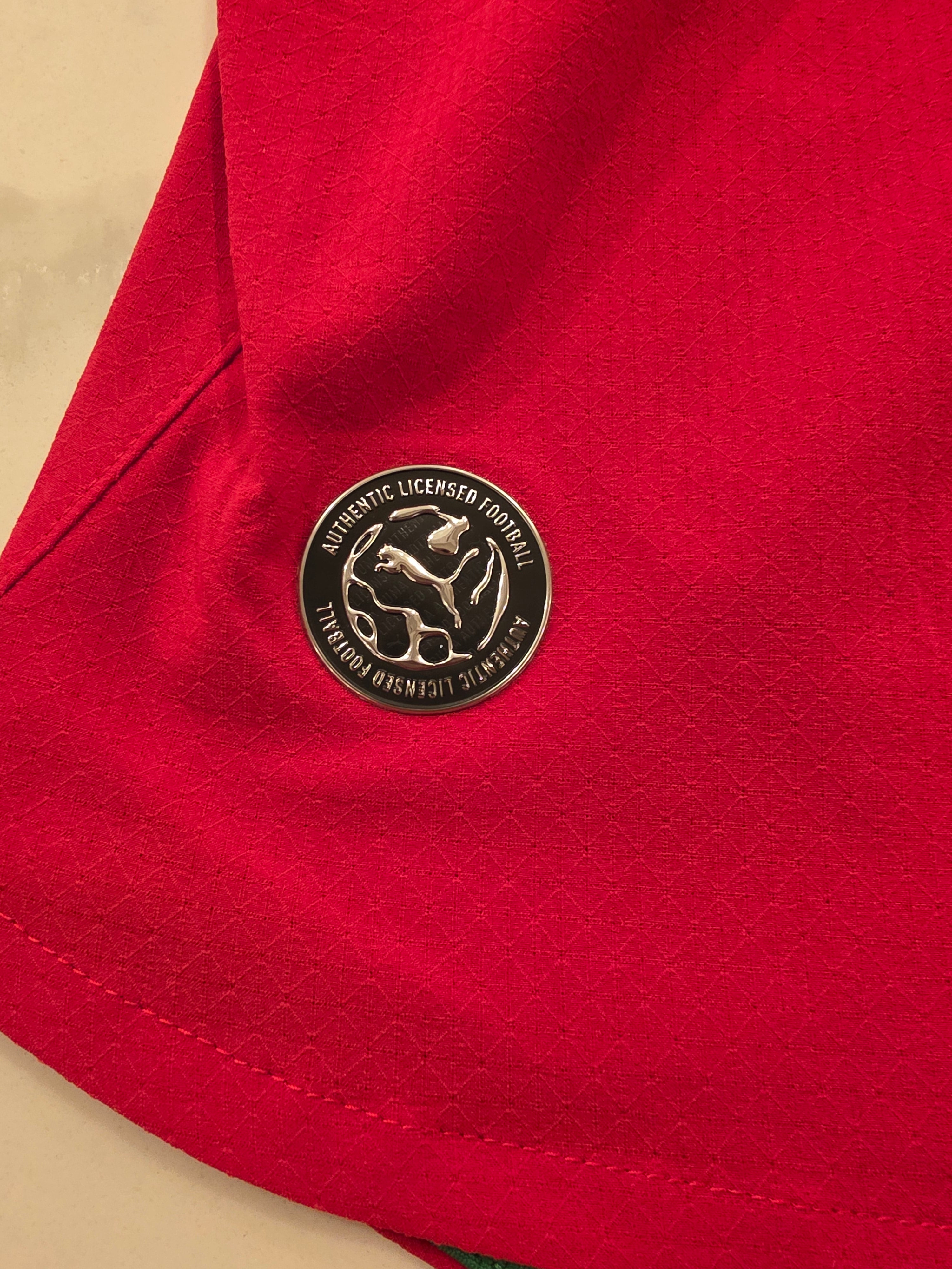 Maillot domicile authentique rouge Puma Homme FIFA 2026 de l'équipe nationale du Maroc