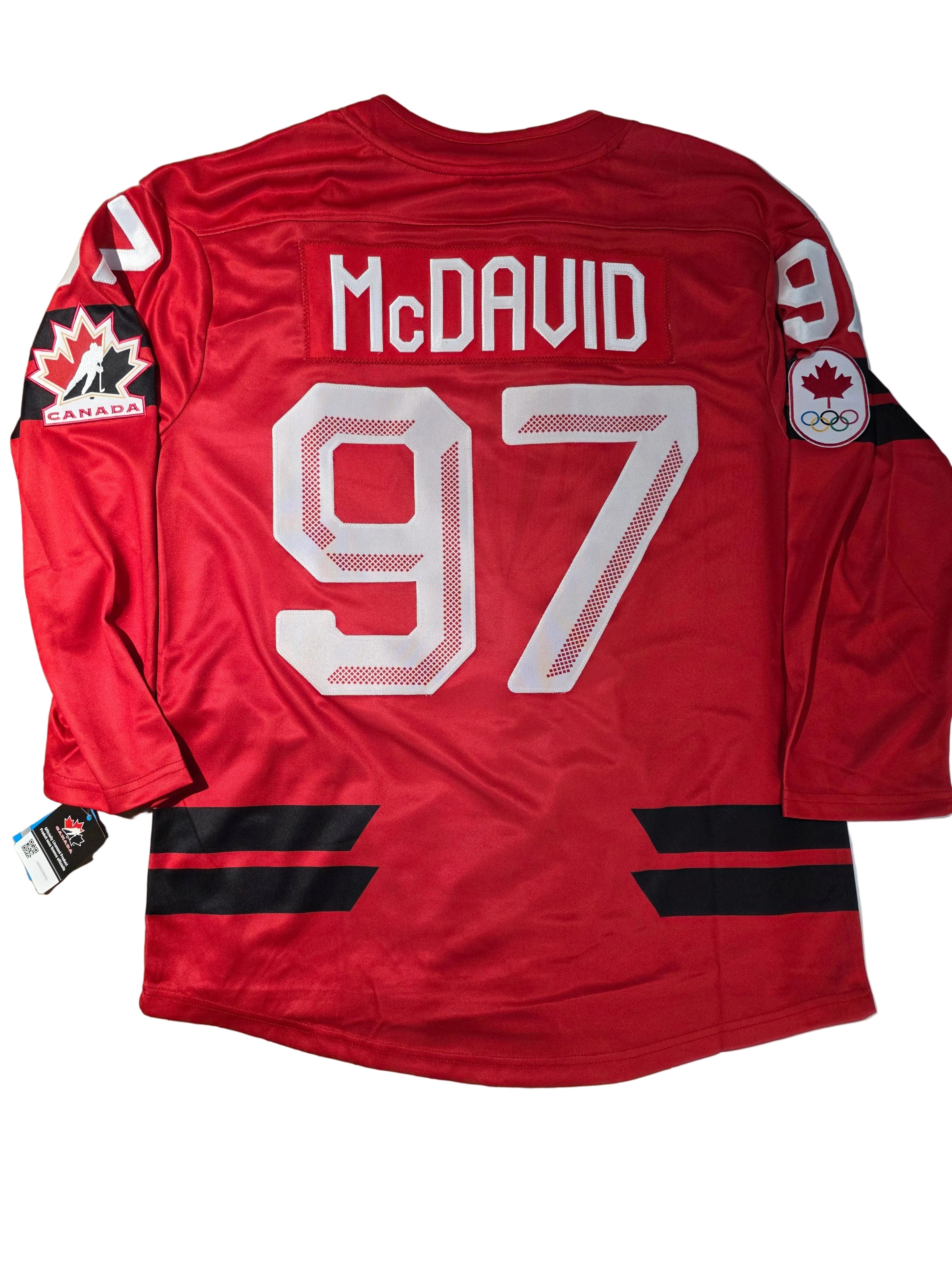 Maillot réplique rouge 2026 Pro-Stitched de Connor McDavid, Hockey Canada IIHF Bauer, pour homme