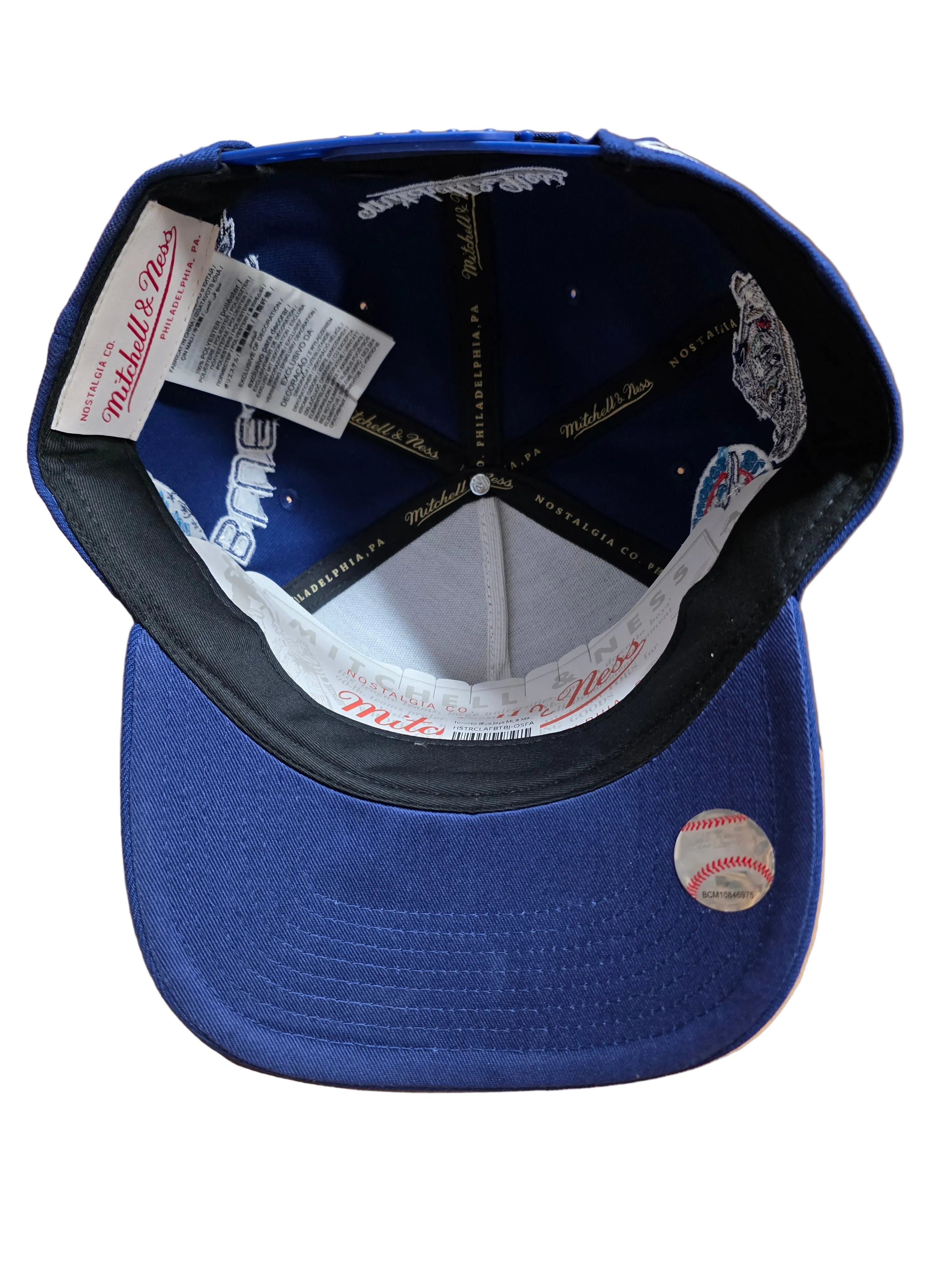 Toronto Blue Jays MLB Mitchell & Ness Men's Royal Historical Pro Pinch Fit Snapback Hat