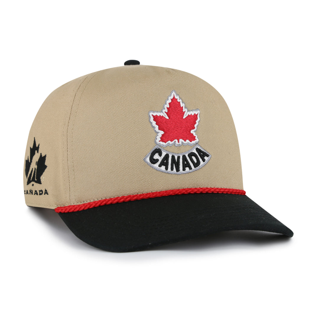 Hockey Canada IIHF 47 Brand Men's Khaki/Black 2002 Logo Sure Shot Hitch Snapback Hat