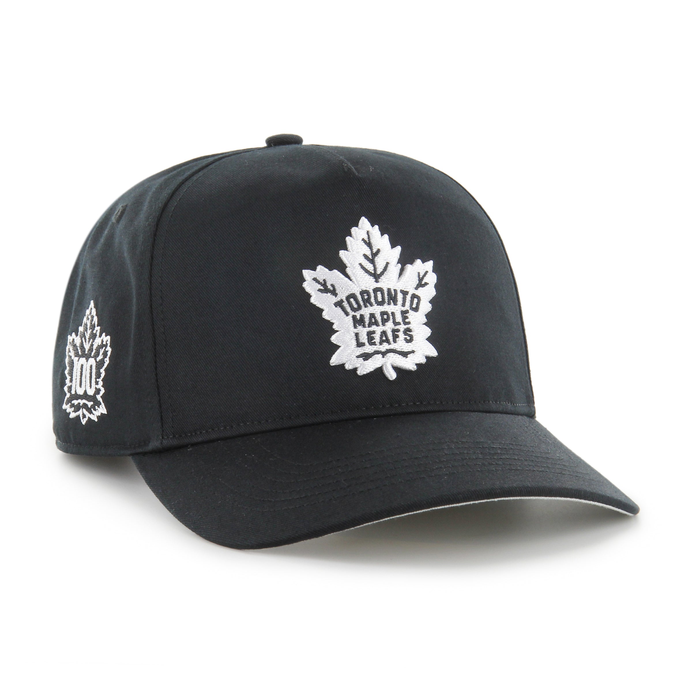 Toronto Maple Leafs NHL 47 Brand Casquette réglable noire et blanche Sure Shot Hitch pour hommes