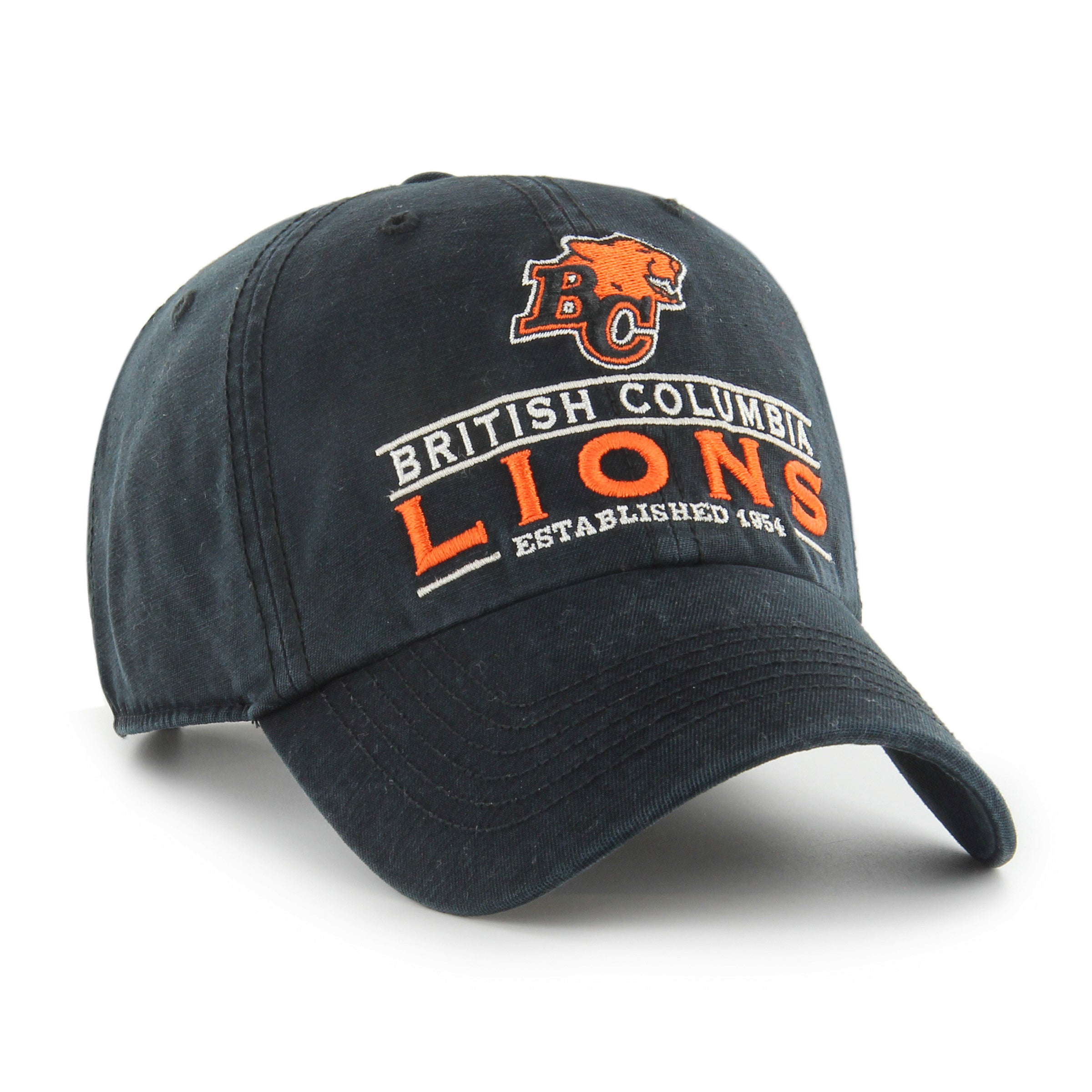 Casquette réglable de nettoyage Vernon noire des Lions de la Colombie-Britannique CFL 47 Brand pour hommes