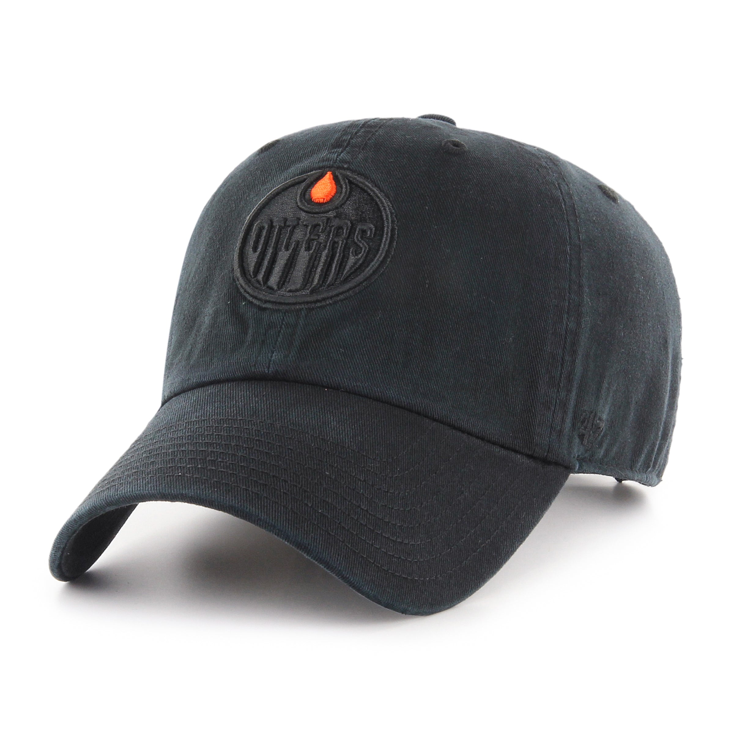 Edmonton Oilers NHL 47 Brand Men's Black on Black Clean Up Adjustable Hat